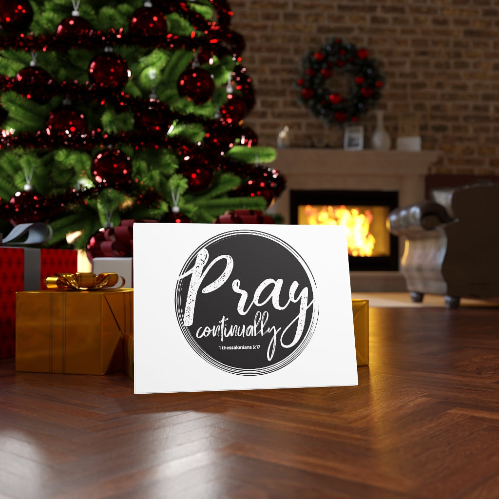 Scripture Walls Pray Continually Gray Circle 1 Thessalonians 5:17 Bible Verse Canvas Christian Wall Art Ready to Hang Unframed-Express Your Love Gifts