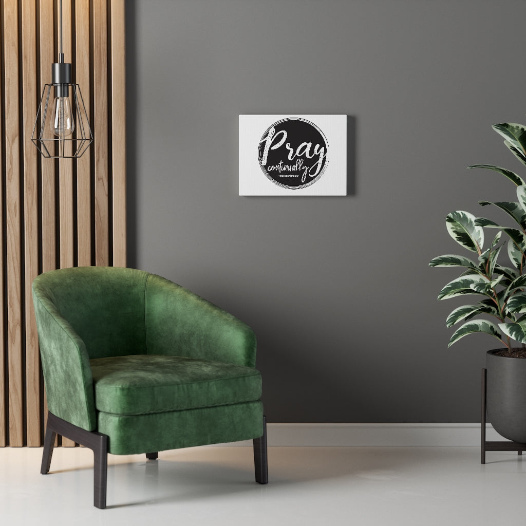 Scripture Walls Pray Continually Gray Circle 1 Thessalonians 5:17 Bible Verse Canvas Christian Wall Art Ready to Hang Unframed-Express Your Love Gifts