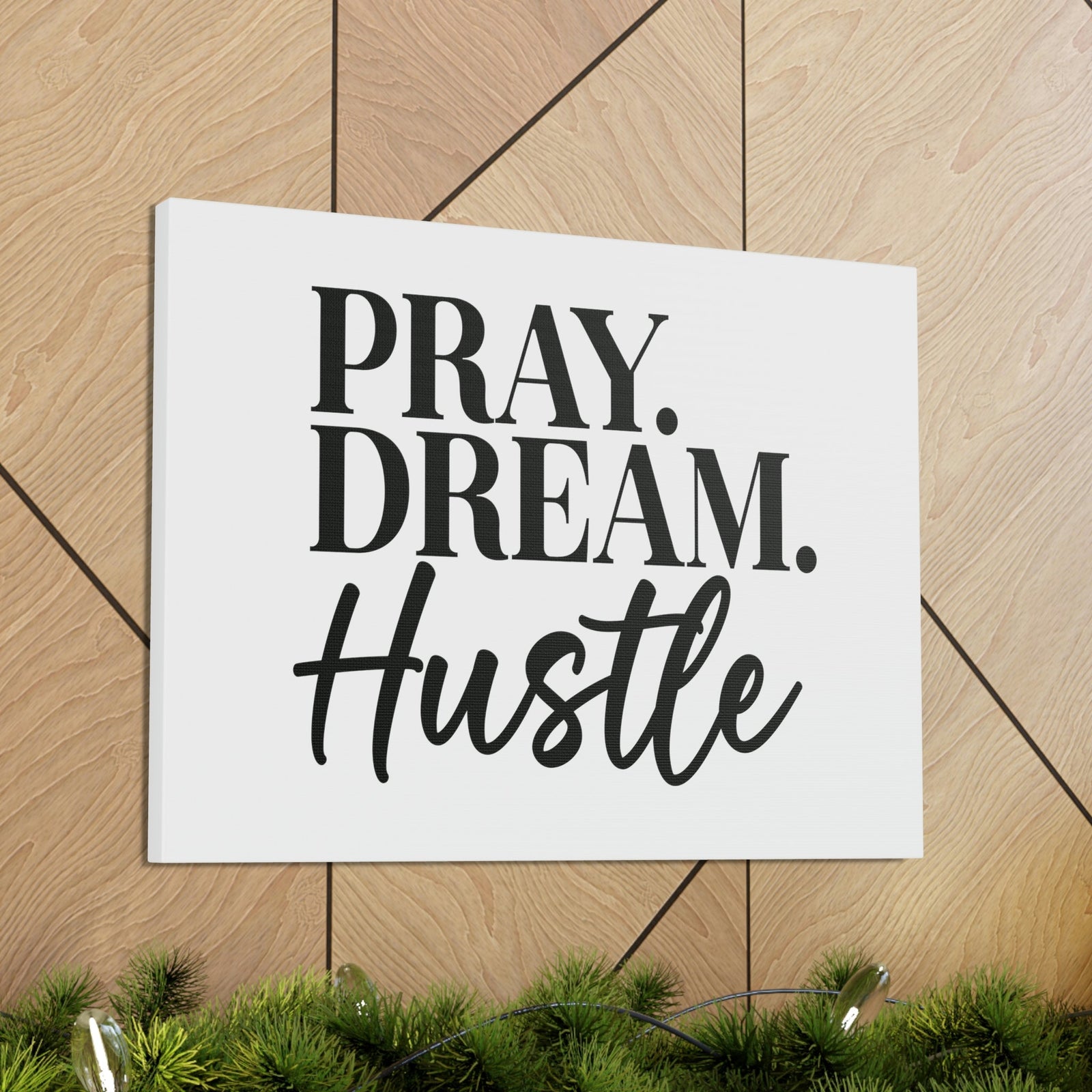 Scripture Walls Pray, Dream, Hustle Proverbs 16:3 Christian Wall Art Bible Verse Print Ready to Hang Unframed-Express Your Love Gifts