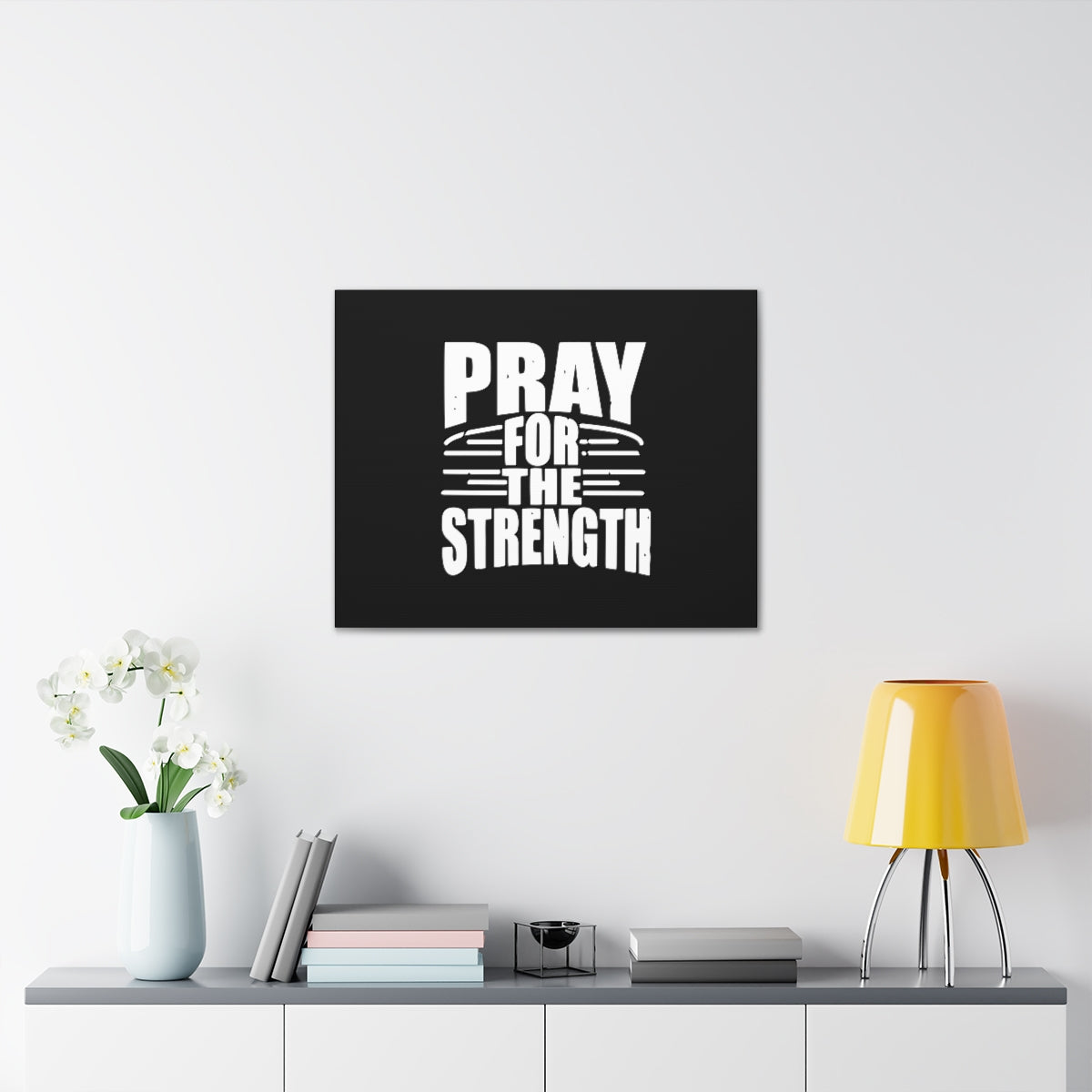 Scripture Walls Pray For The Strength Isaiah 41:10 Black Christian Wall Art Bible Verse Print Ready to Hang Unframed-Express Your Love Gifts