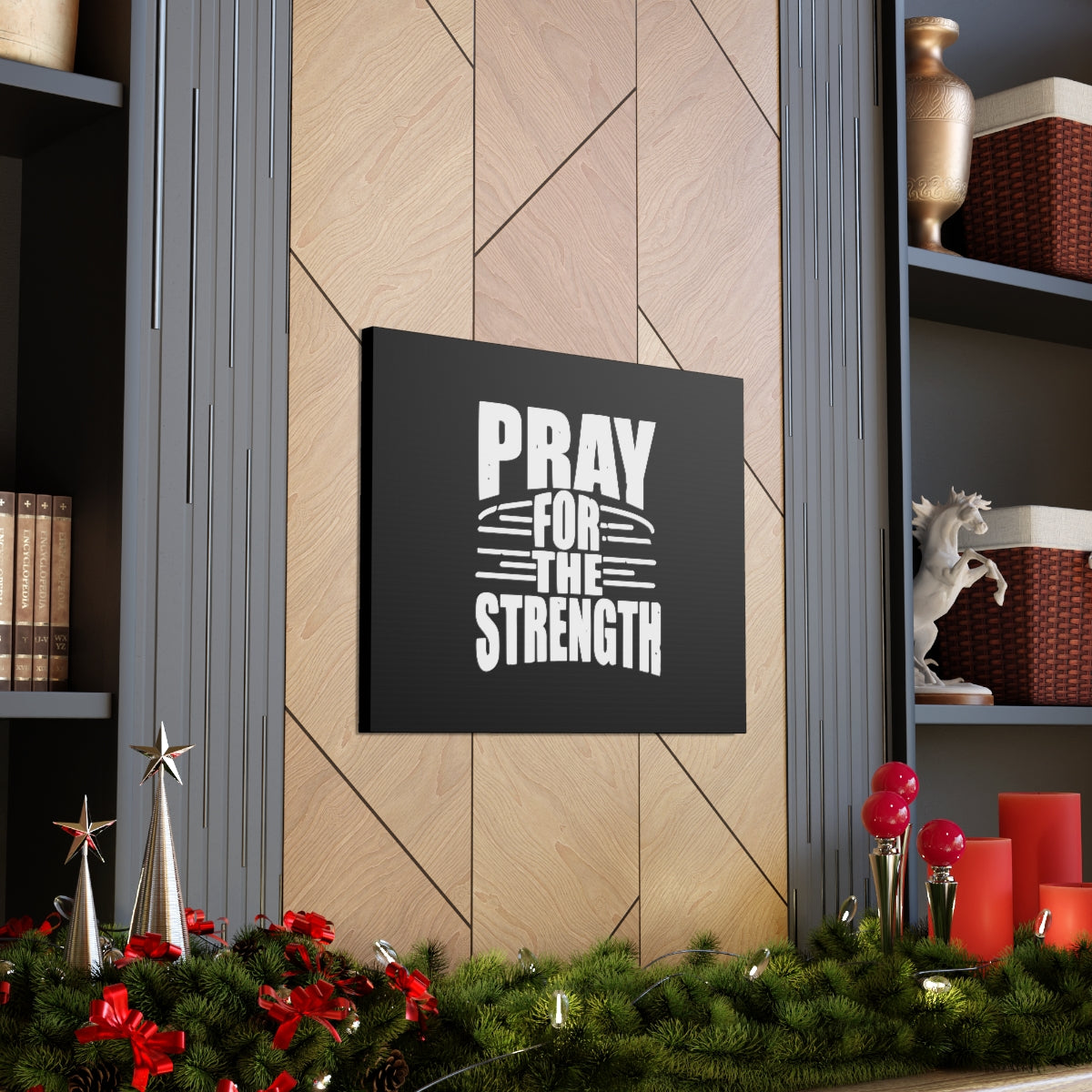 Scripture Walls Pray For The Strength Isaiah 41:10 Black Christian Wall Art Bible Verse Print Ready to Hang Unframed-Express Your Love Gifts