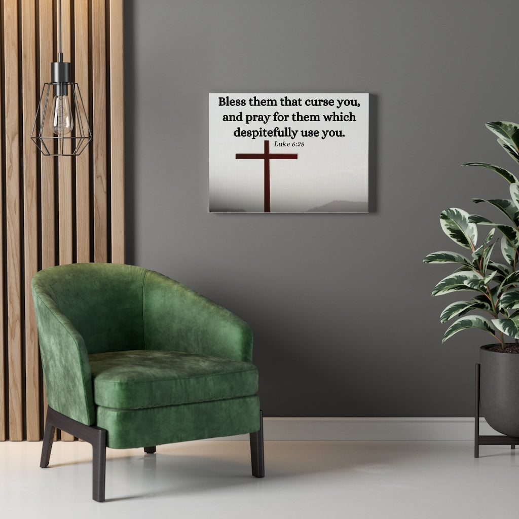 Scripture Walls Pray For Them Luke 6:28 Bible Verse Canvas Christian Wall Art Ready to Hang Unframed-Express Your Love Gifts