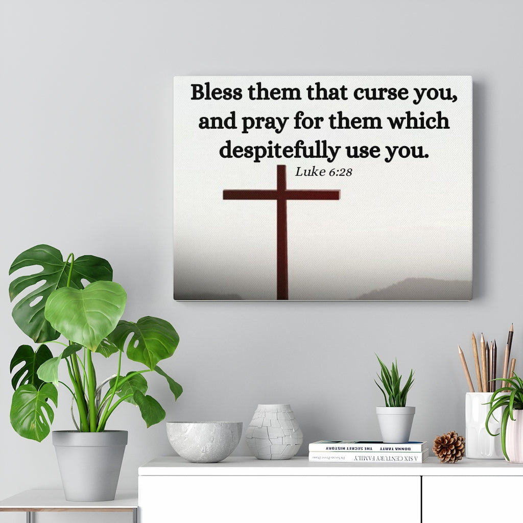 Scripture Walls Pray For Them Luke 6:28 Bible Verse Canvas Christian Wall Art Ready to Hang Unframed-Express Your Love Gifts