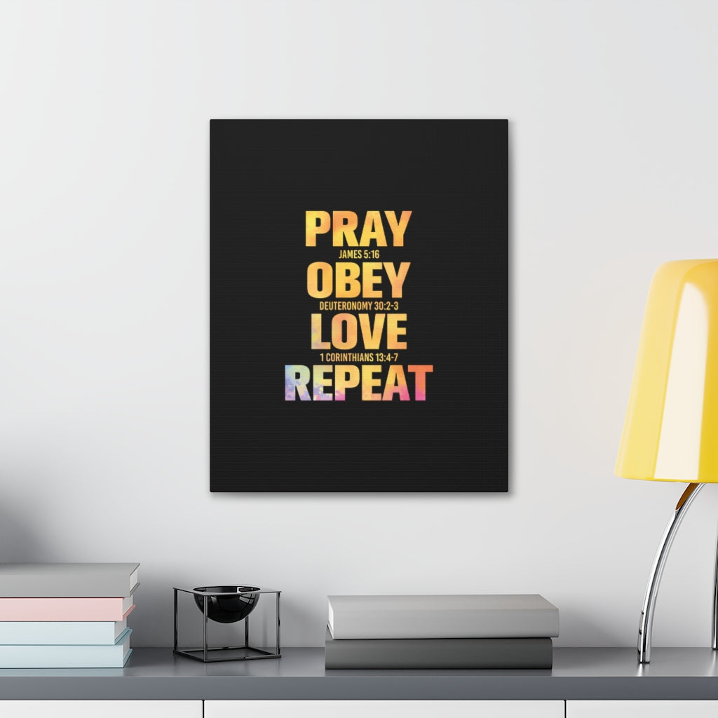 Scripture Walls Pray James 5:16 Bible Verse Canvas Christian Wall Art Ready To Hang Unframed-Express Your Love Gifts