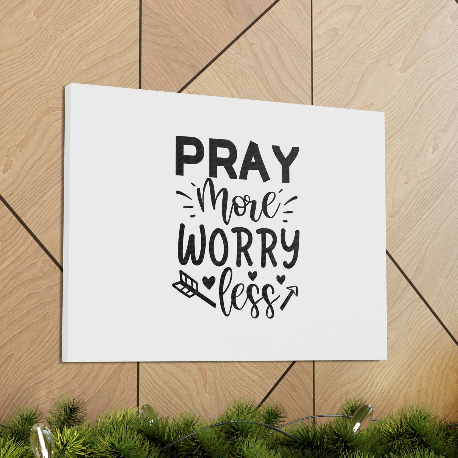 Scripture Walls Pray More Worry Less Ephesians 6:18 Arrow Christian Wall Art Bible Verse Print Ready to Hang Unframed-Express Your Love Gifts
