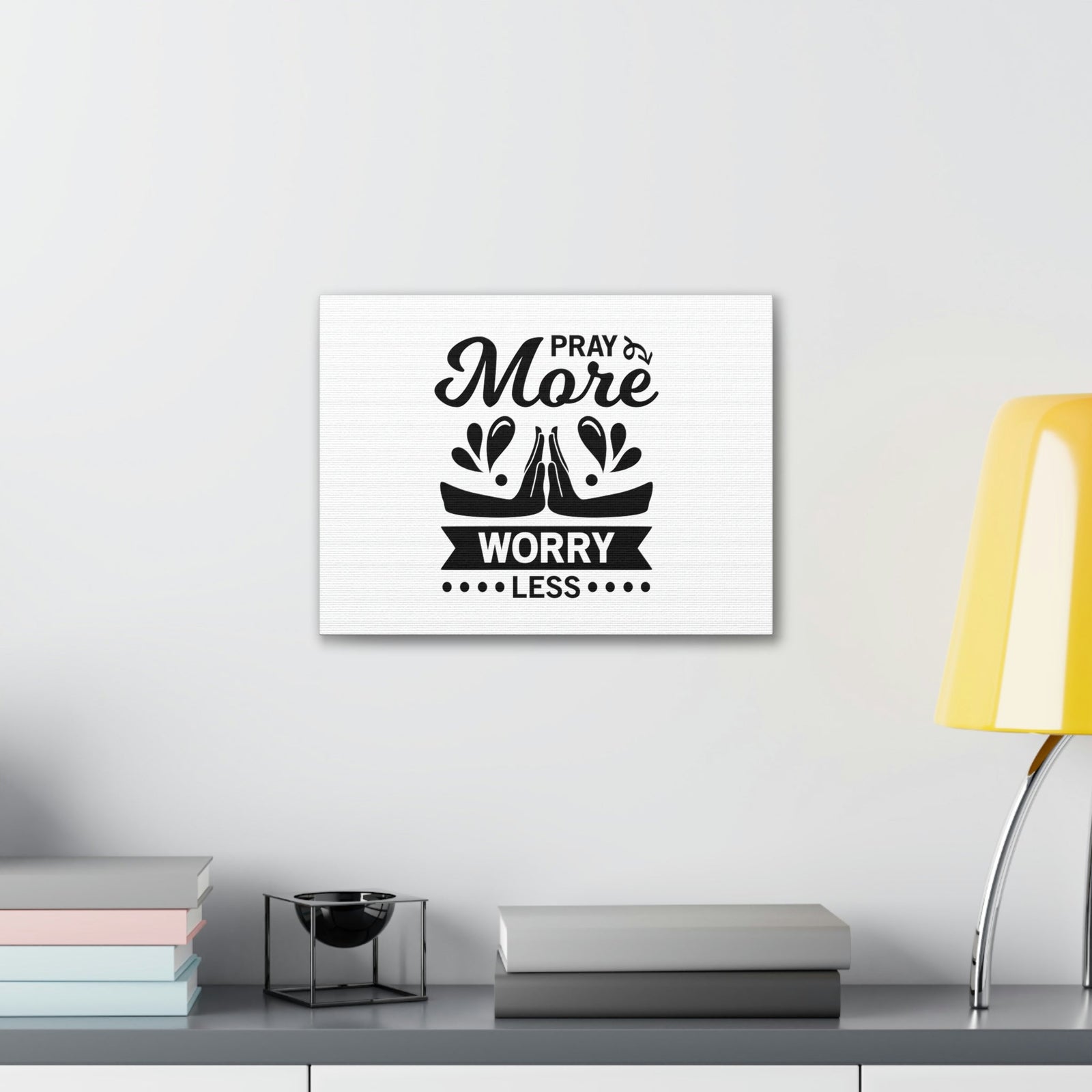 Scripture Walls Pray More, Worry Less Ephesians 6:18 Hands Christian Wall Art Bible Verse Print Ready to Hang Unframed-Express Your Love Gifts