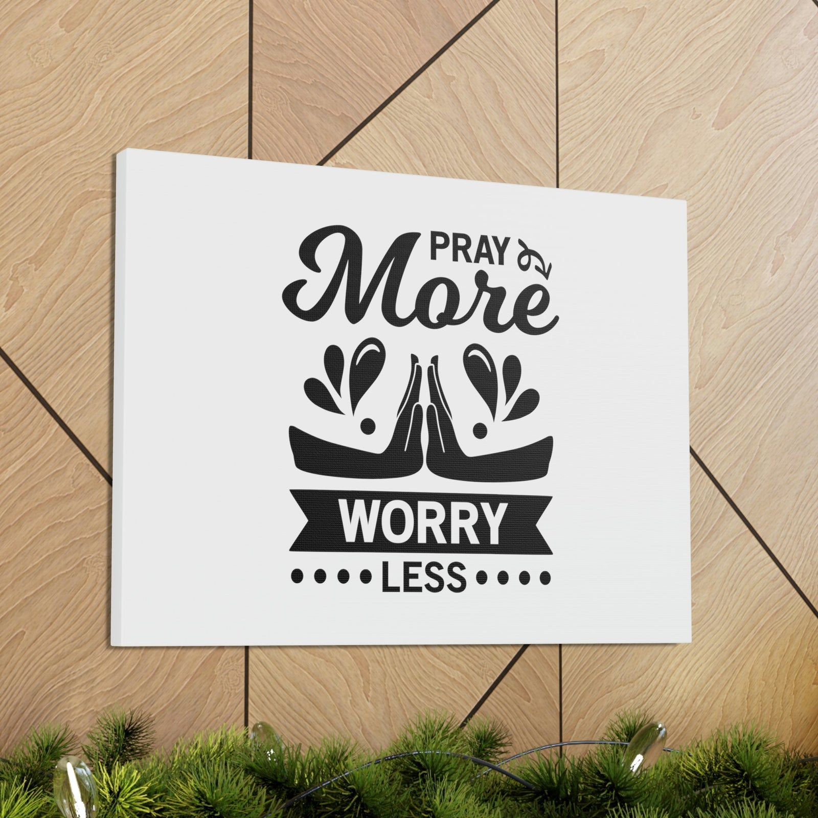 Scripture Walls Pray More, Worry Less Ephesians 6:18 Hands Christian Wall Art Bible Verse Print Ready to Hang Unframed-Express Your Love Gifts