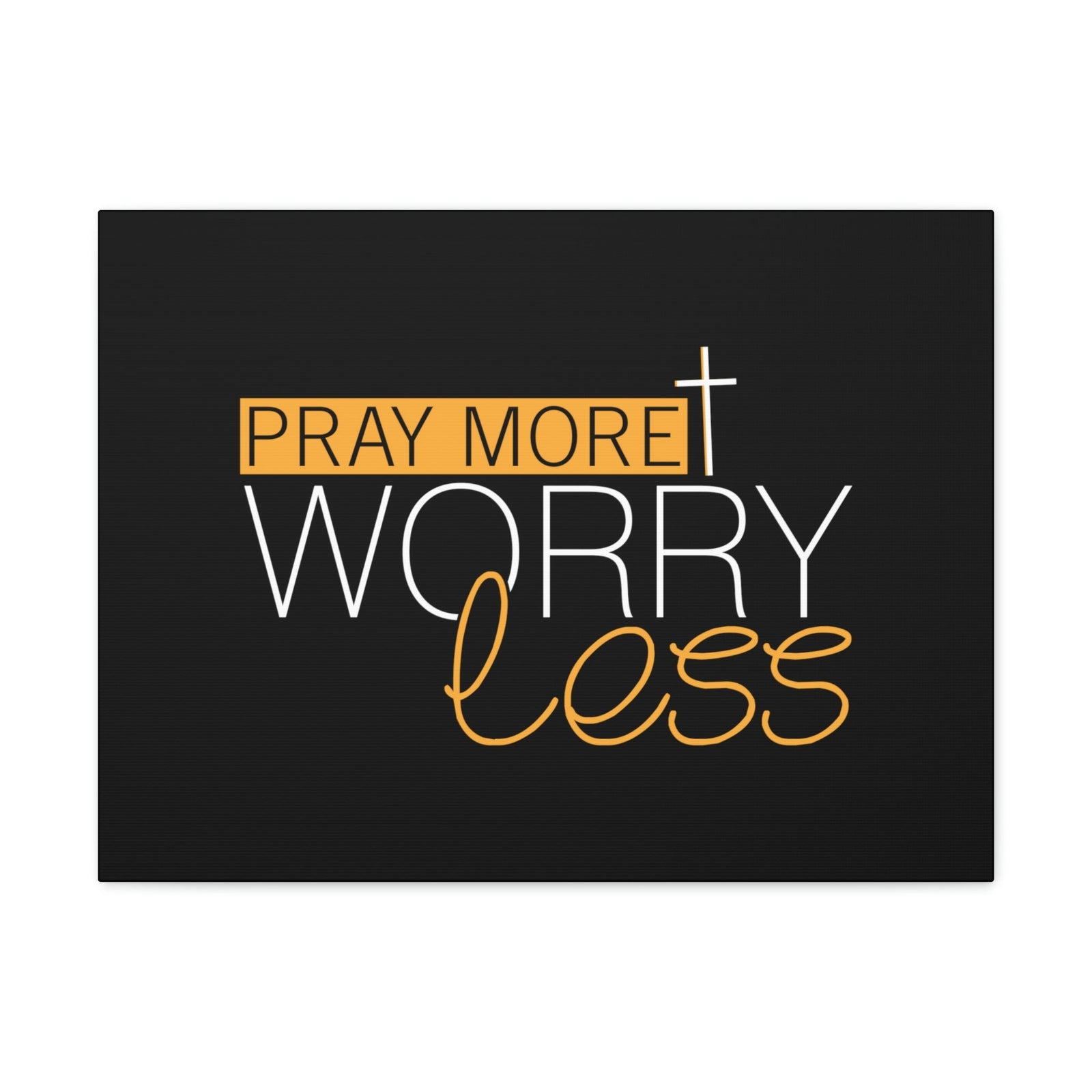 Scripture Walls Pray More, Worry Less Ephesians 6:18 Orange Christian Wall Art Bible Verse Print Ready to Hang Unframed-Express Your Love Gifts