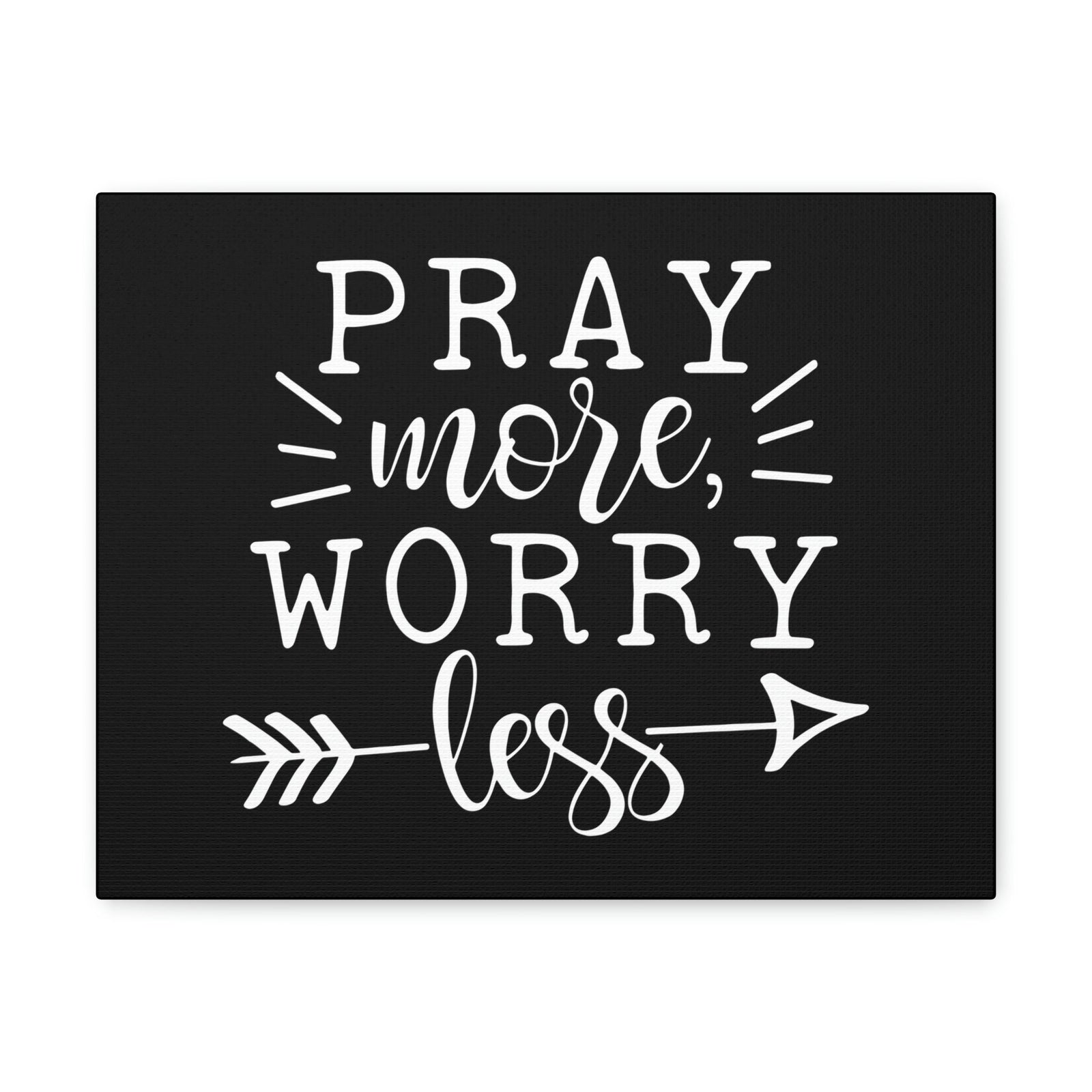 Scripture Walls Pray More Worry Less Philippians 4:6 Arrow Black Christian Wall Art Bible Verse Print Ready to Hang Unframed-Express Your Love Gifts