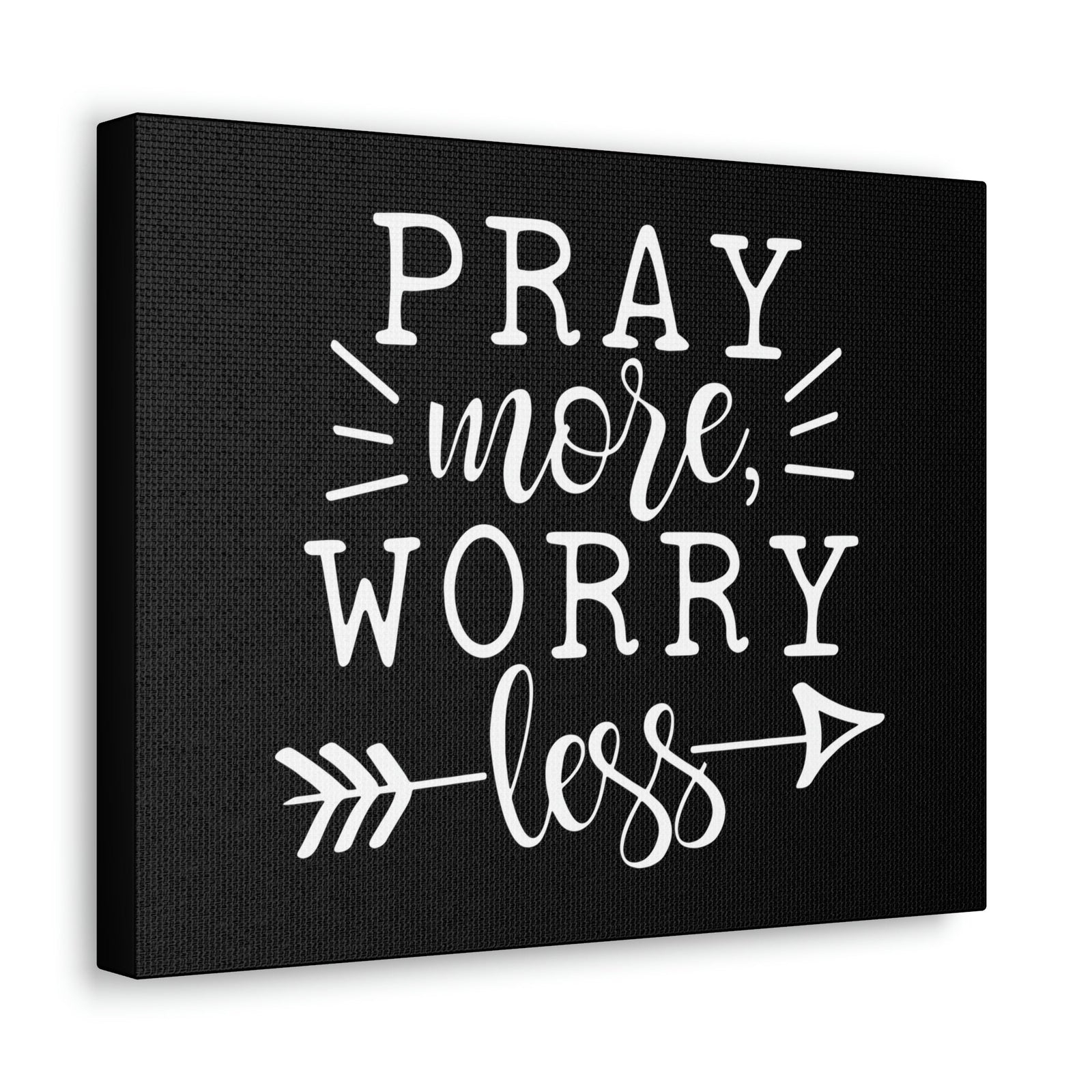 Scripture Walls Pray More Worry Less Philippians 4:6 Arrow Black Christian Wall Art Bible Verse Print Ready to Hang Unframed-Express Your Love Gifts