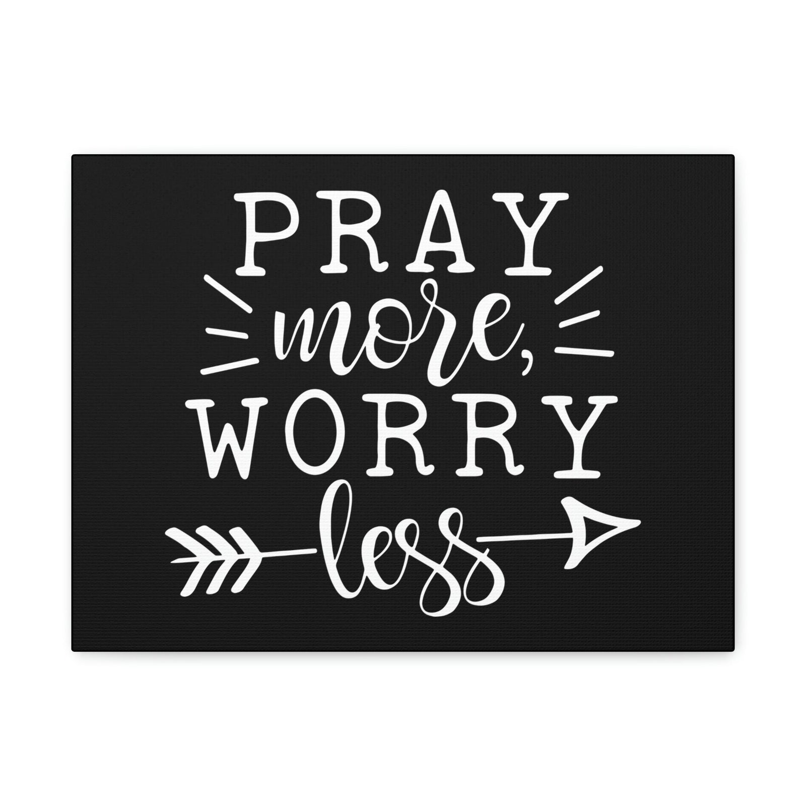 Scripture Walls Pray More Worry Less Philippians 4:6 Arrow Black Christian Wall Art Bible Verse Print Ready to Hang Unframed-Express Your Love Gifts