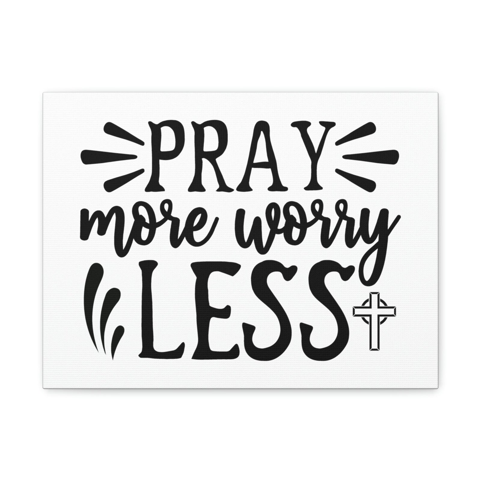 Scripture Walls Pray More Worry Less Psalm 34:4 Christian Wall Art Print Ready to Hang Unframed-Express Your Love Gifts