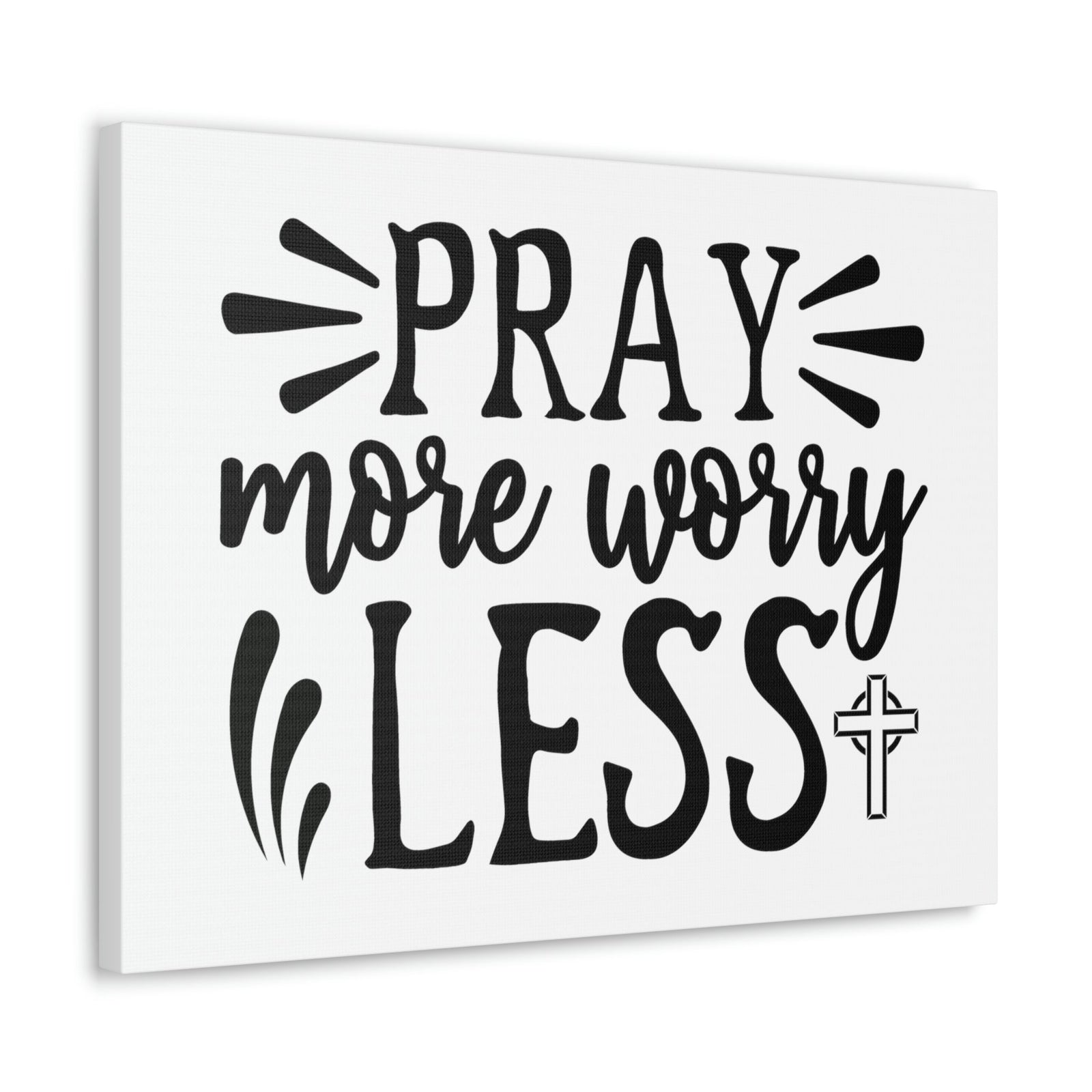 Scripture Walls Pray More Worry Less Psalm 34:4 Christian Wall Art Print Ready to Hang Unframed-Express Your Love Gifts