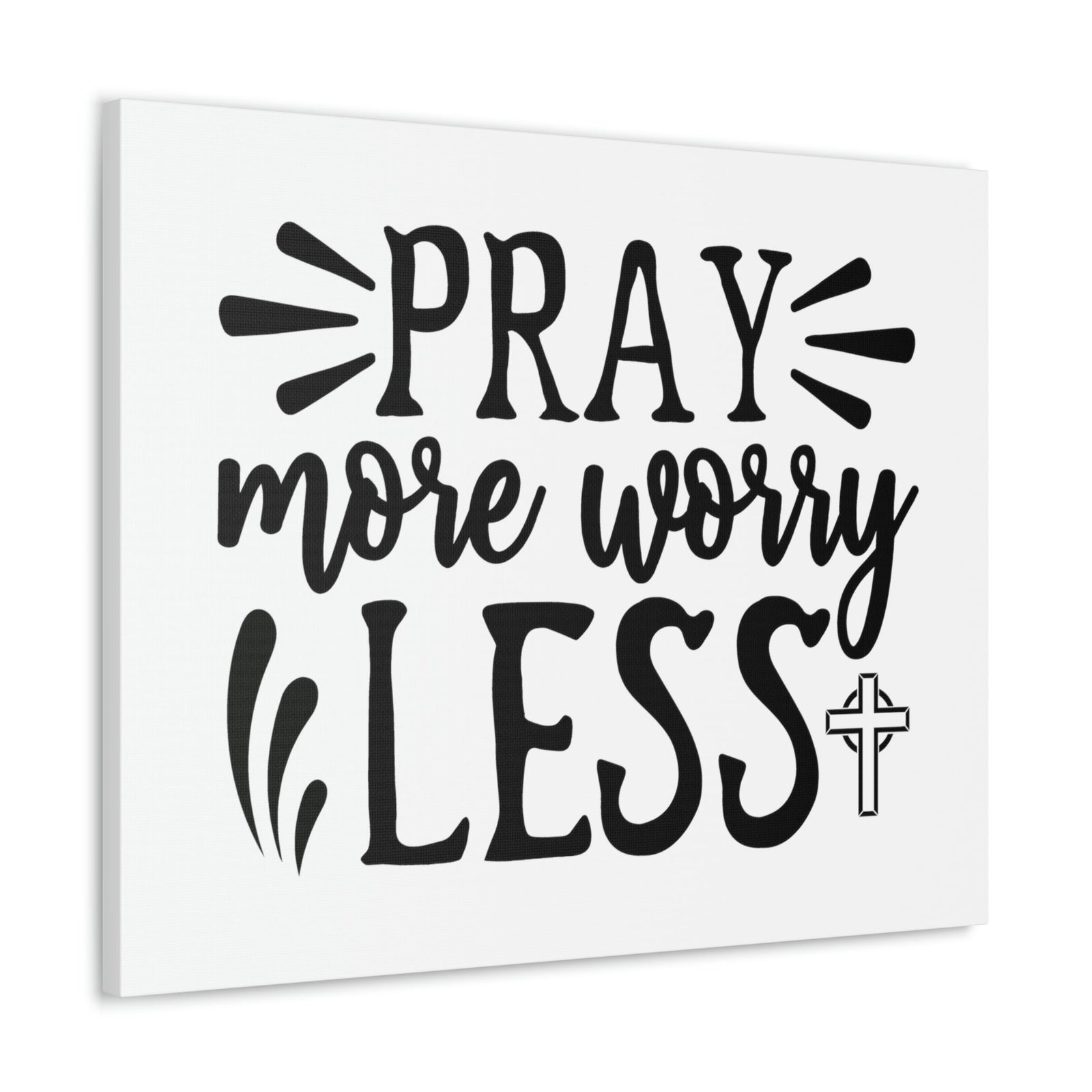 Scripture Walls Pray More Worry Less Psalm 34:4 Christian Wall Art Print Ready to Hang Unframed-Express Your Love Gifts
