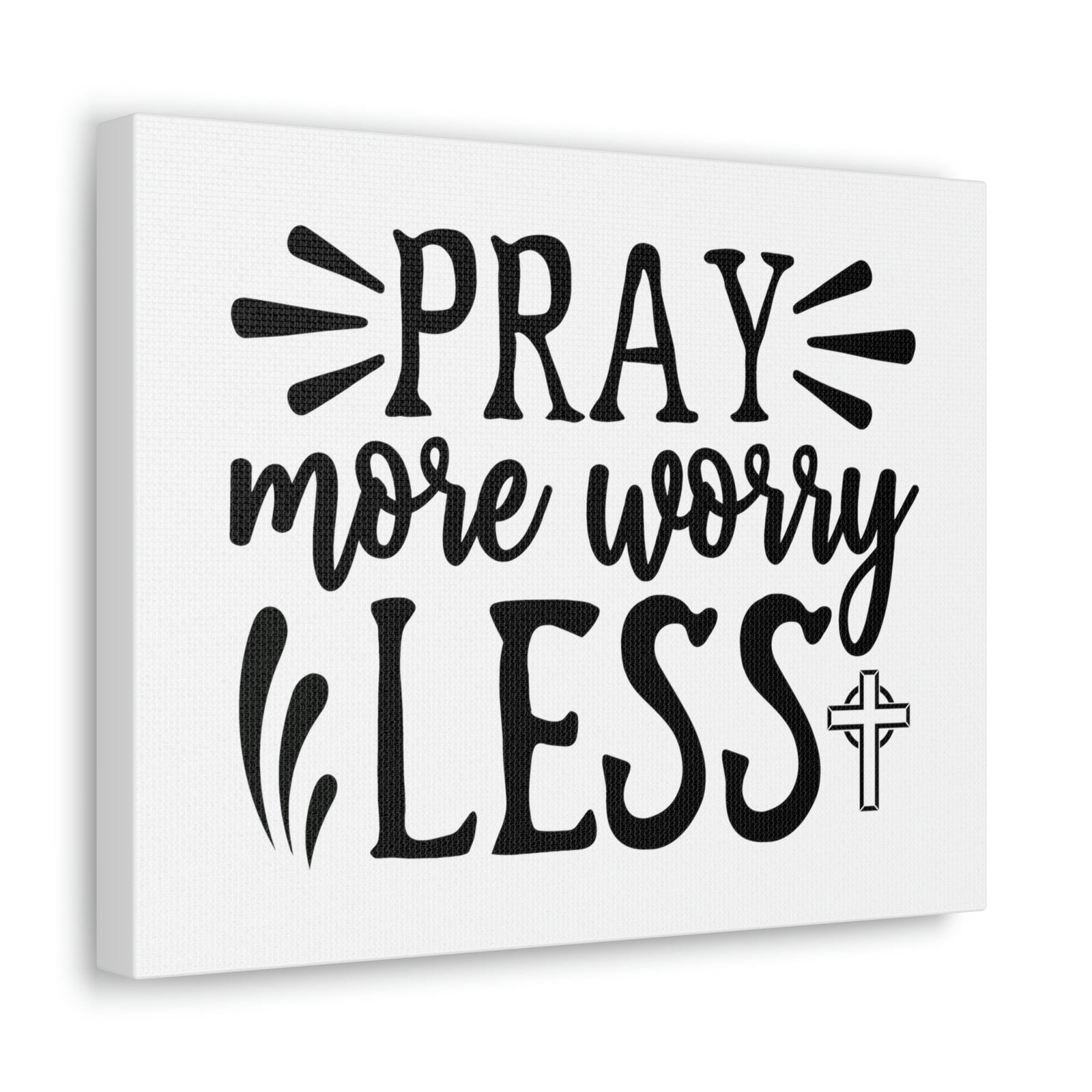 Scripture Walls Pray More Worry Less Psalm 34:4 Christian Wall Art Print Ready to Hang Unframed-Express Your Love Gifts