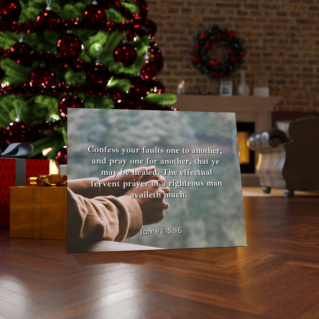Scripture Walls Pray One Another James 5:16 Bible Verse Canvas Christian Wall Art Ready to Hang Unframed-Express Your Love Gifts