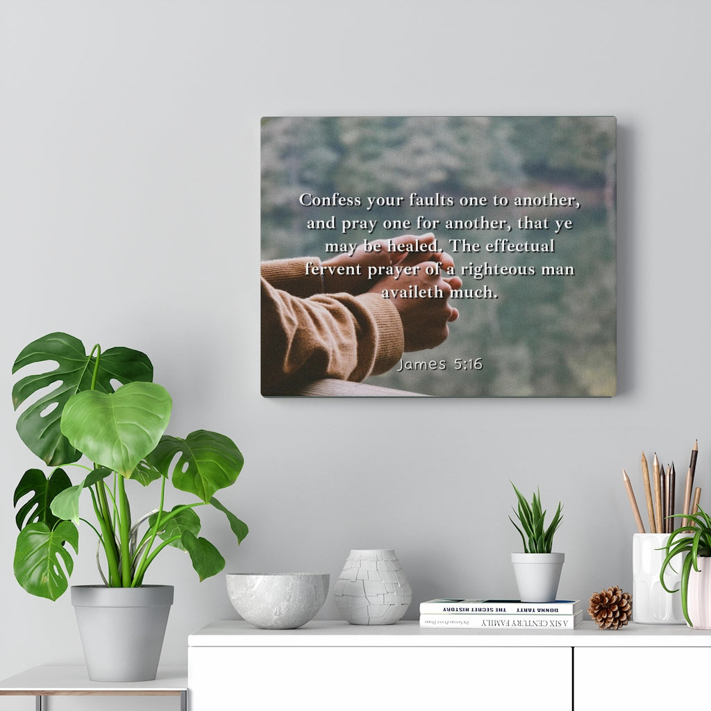Scripture Walls Pray One Another James 5:16 Bible Verse Canvas Christian Wall Art Ready to Hang Unframed-Express Your Love Gifts