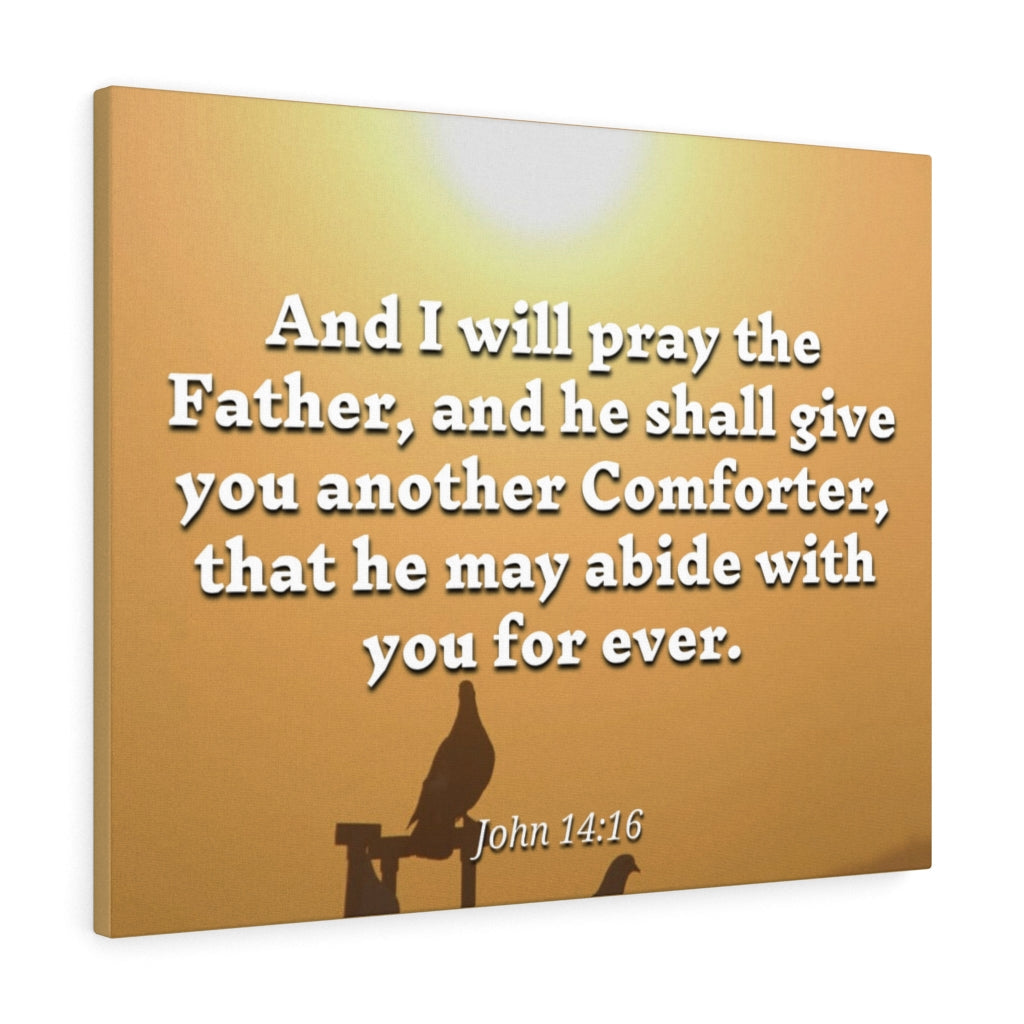 Scripture Walls Pray The Father John 14:16 Bible Verse Canvas Christian Wall Art Ready to Hang Unframed-Express Your Love Gifts