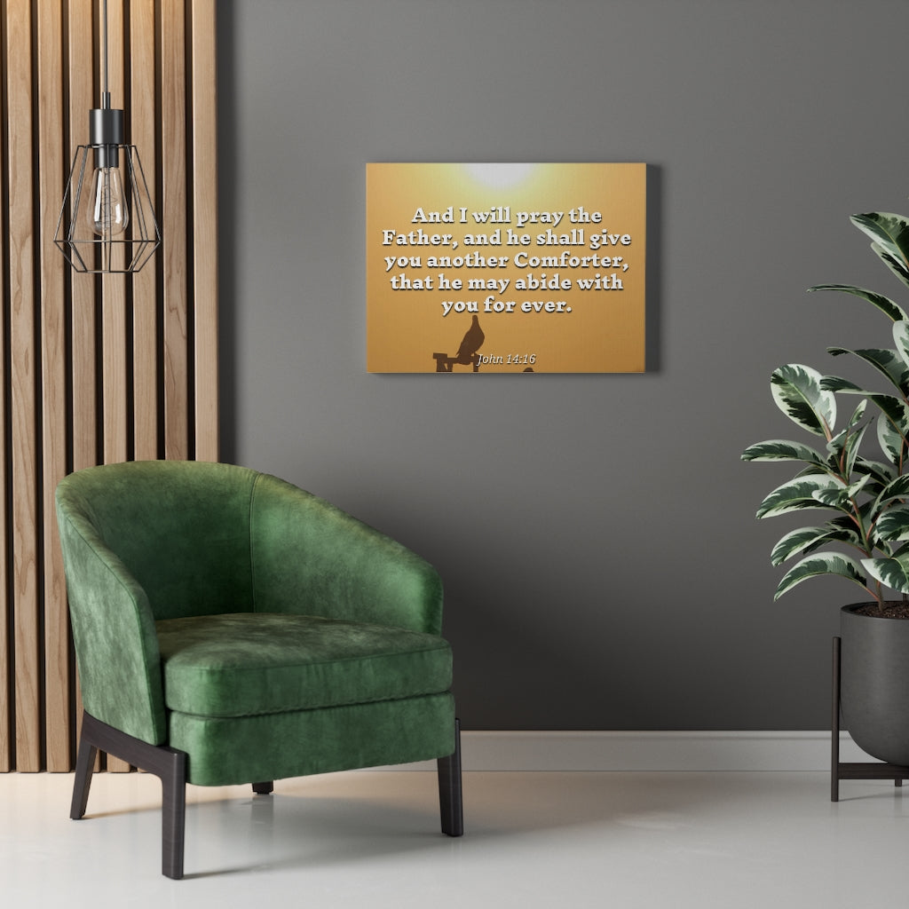 Scripture Walls Pray The Father John 14:16 Bible Verse Canvas Christian Wall Art Ready to Hang Unframed-Express Your Love Gifts