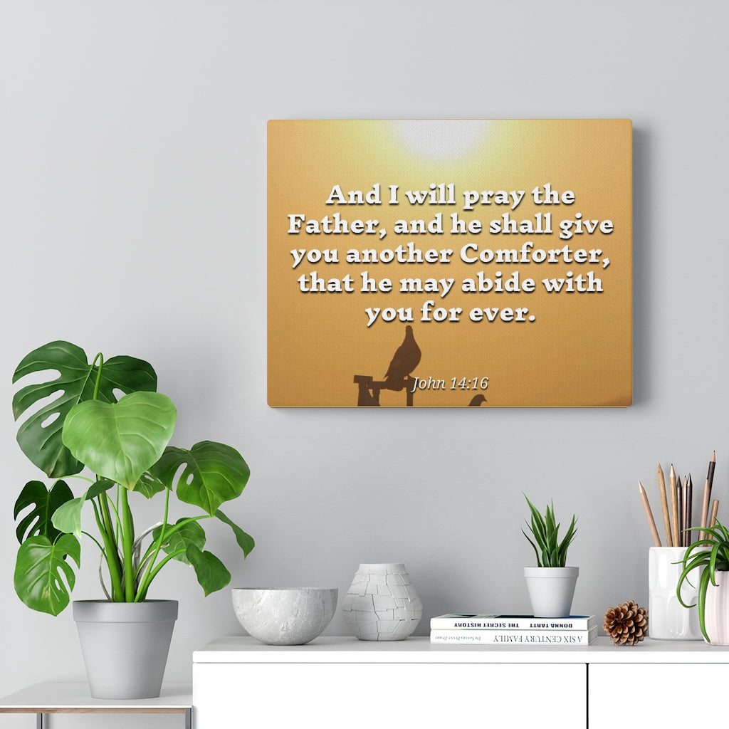Scripture Walls Pray The Father John 14:16 Bible Verse Canvas Christian Wall Art Ready to Hang Unframed-Express Your Love Gifts