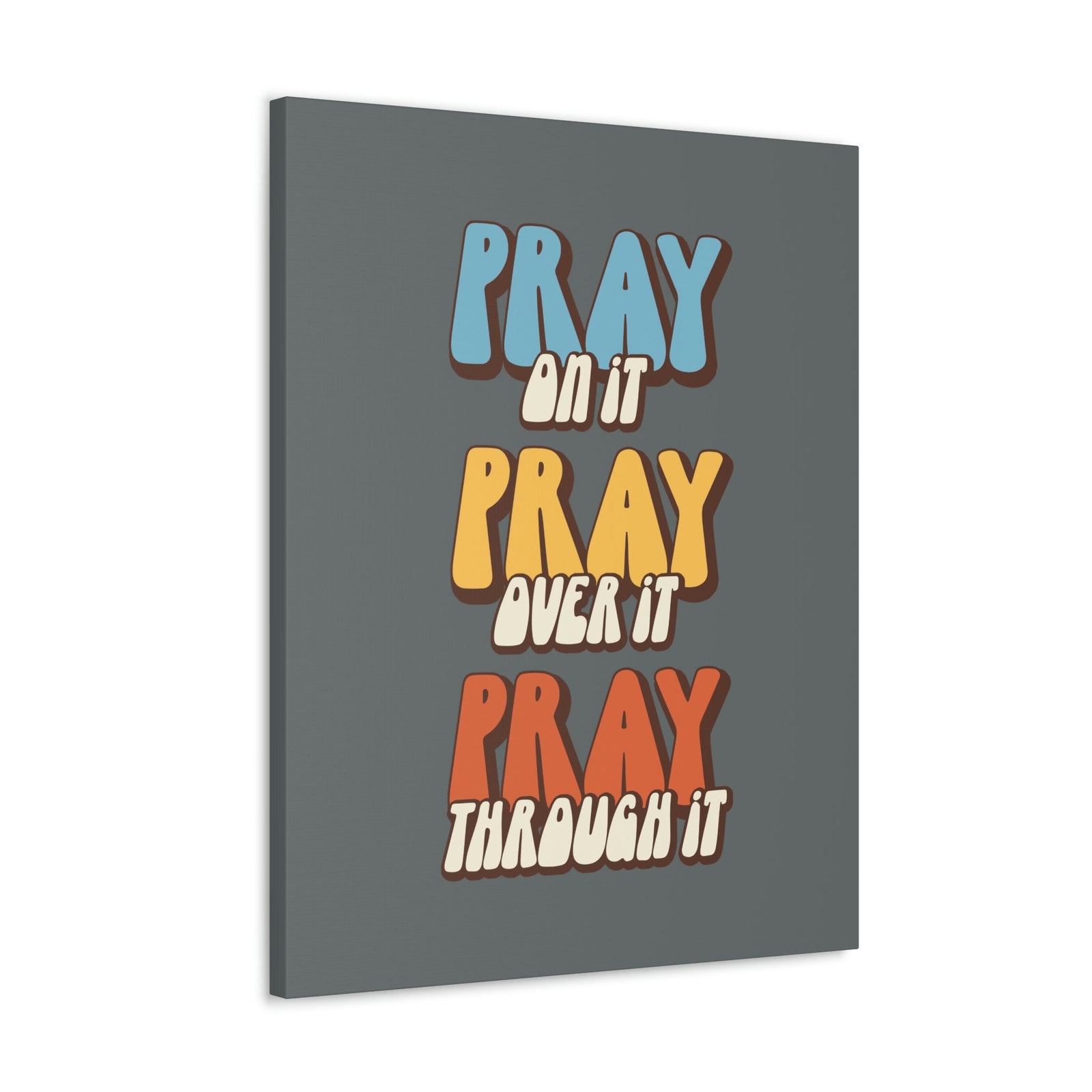 Scripture Walls Pray Through It 1 Thessalonians 5:16 Gray Bible Canvas Christian Wall Art Ready to Hang Unframed-Express Your Love Gifts