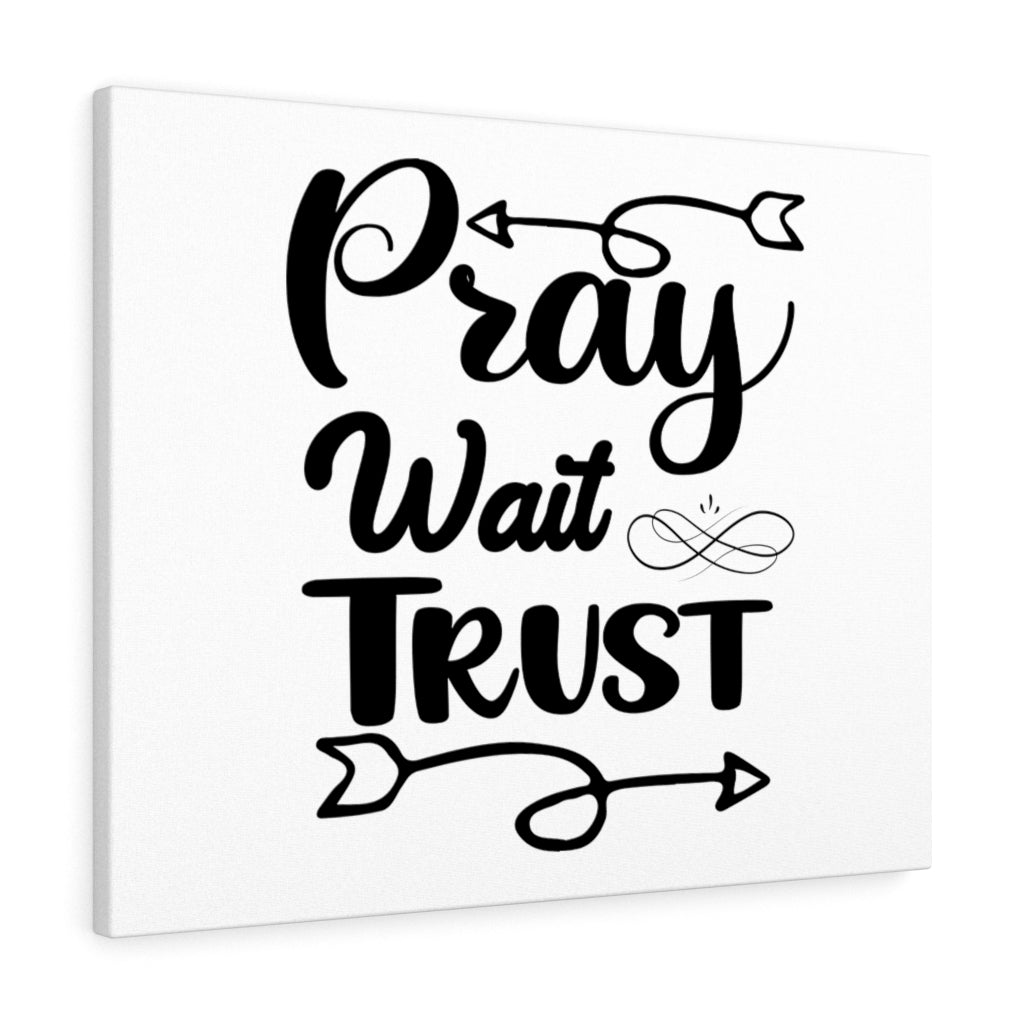 Scripture Walls Pray Wait Trust Arrow Bible Verse Canvas Christian Wall Art Ready to Hang Unframed-Express Your Love Gifts