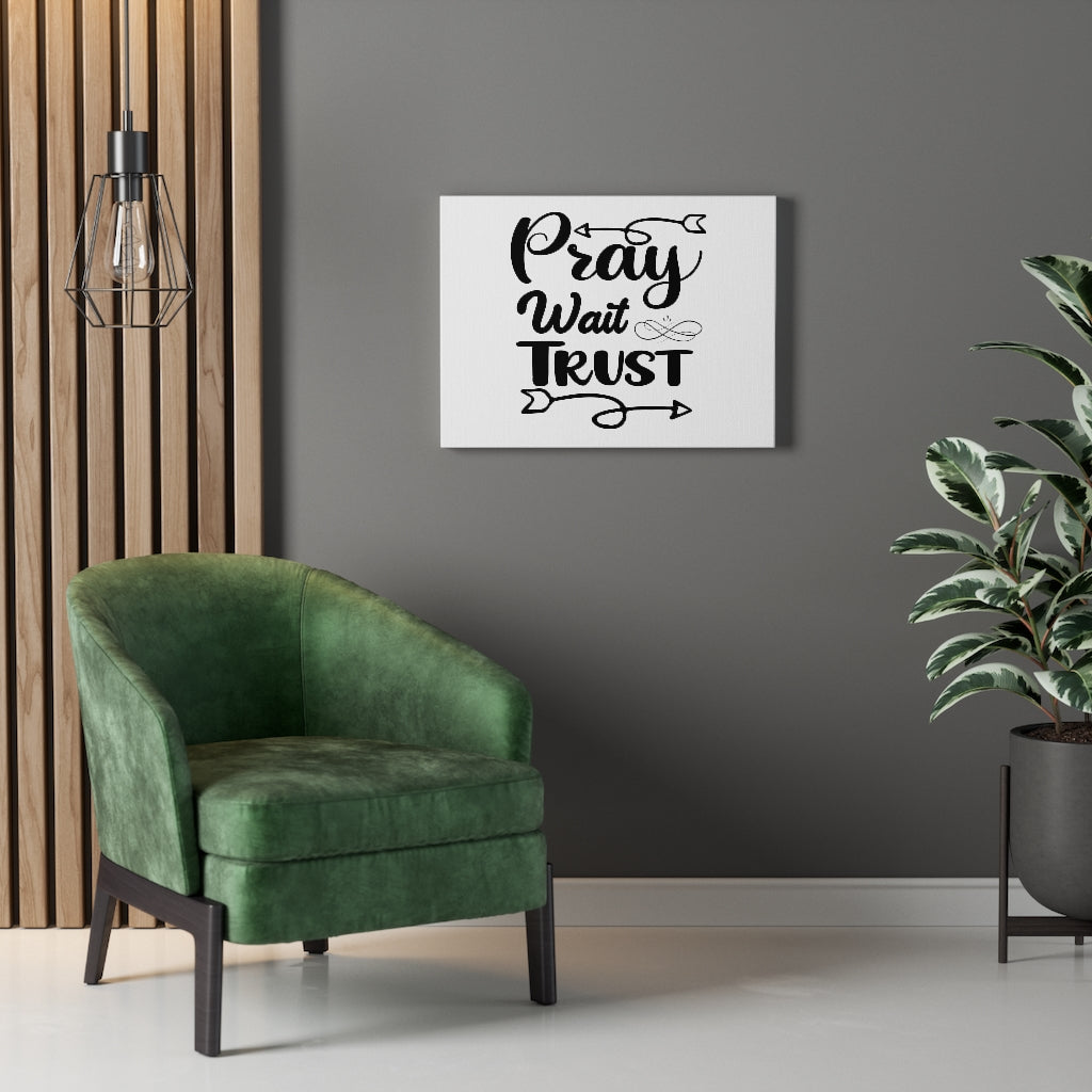 Scripture Walls Pray Wait Trust Bible Verse Canvas Christian Wall Art Ready to Hang Unframed-Express Your Love Gifts