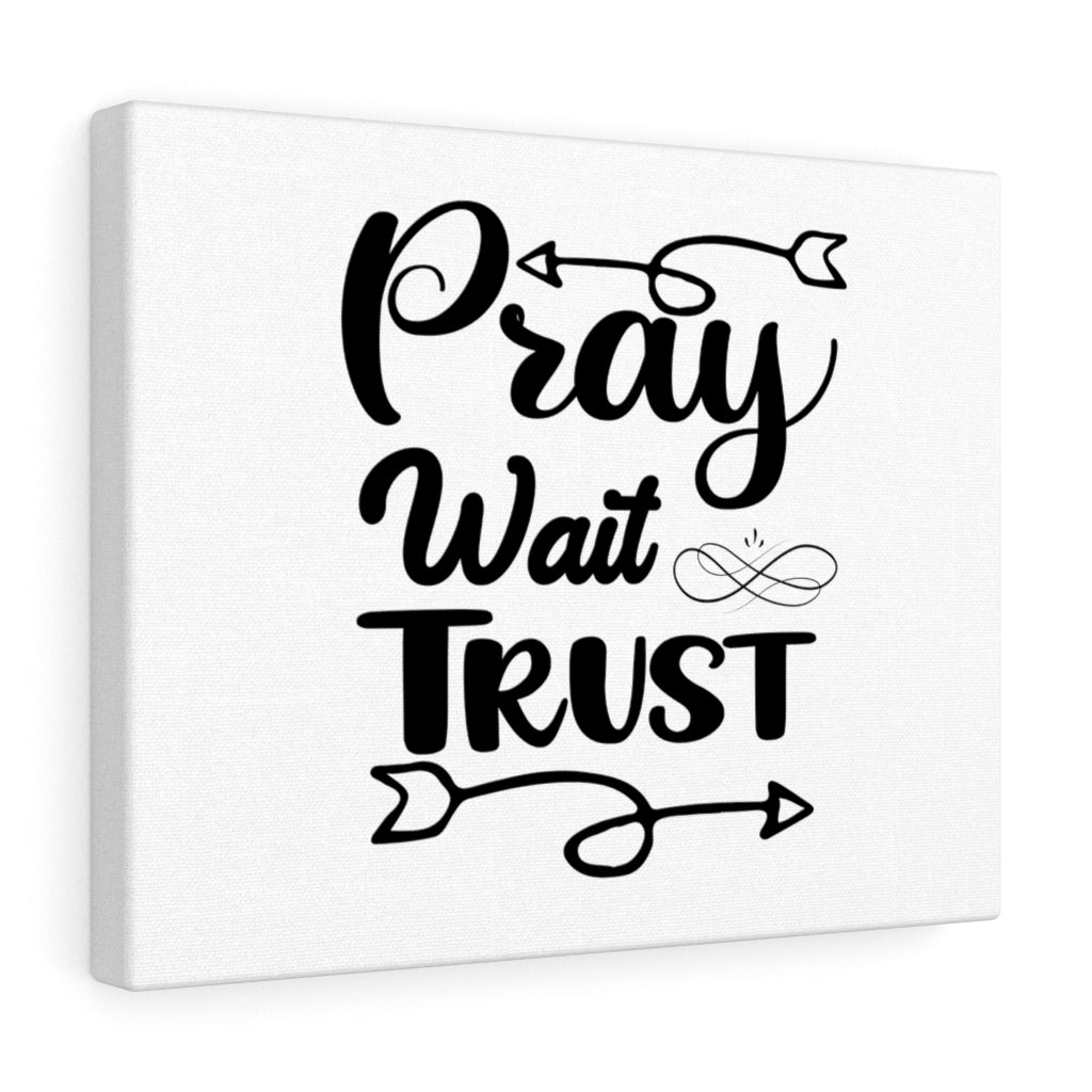 Scripture Walls Pray Wait Trust Bible Verse Canvas Christian Wall Art Ready to Hang Unframed-Express Your Love Gifts