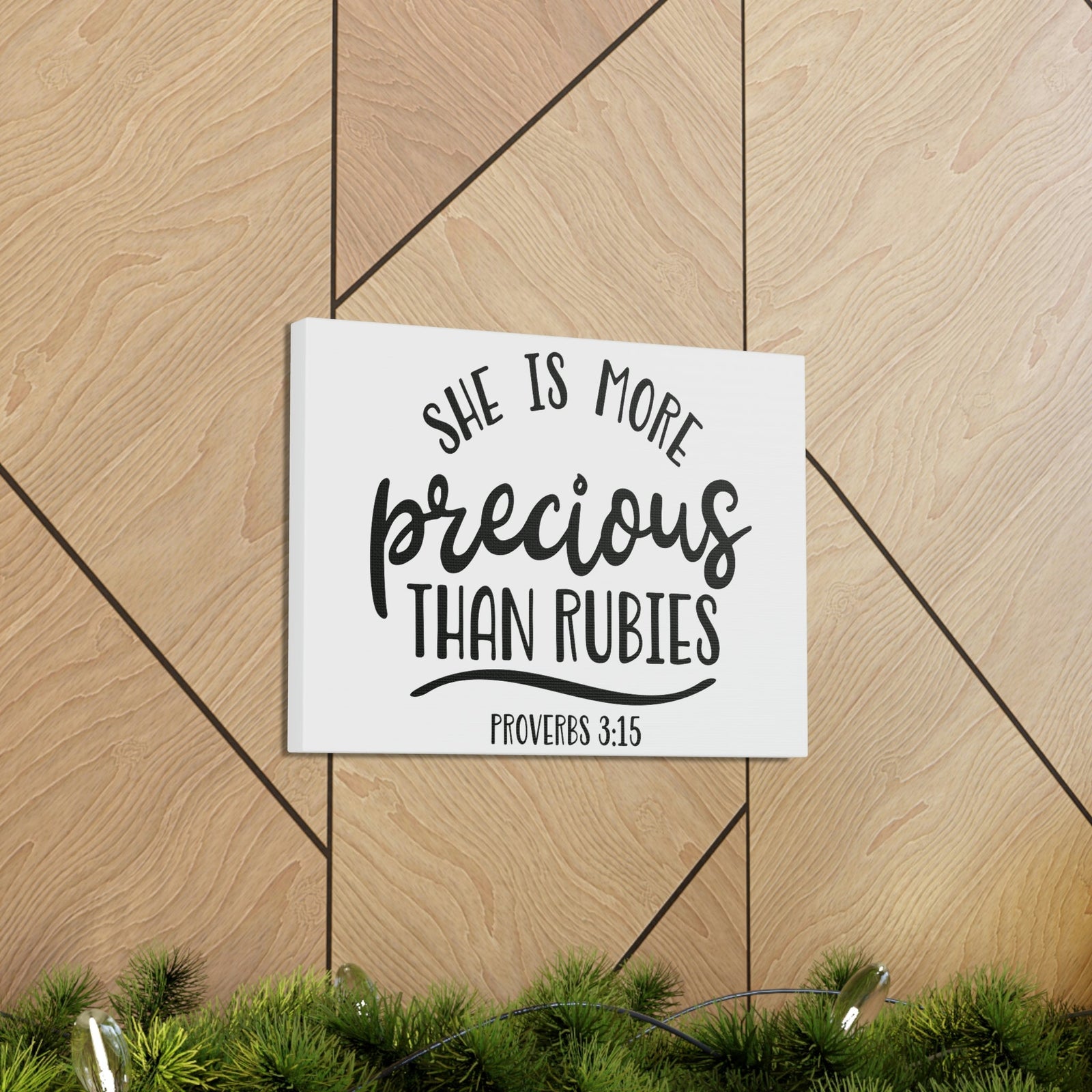 Scripture Walls Precious Than Rubies Proverbs 3:15 Cursive Christian Wall Art Bible Verse Print Ready to Hang Unframed-Express Your Love Gifts