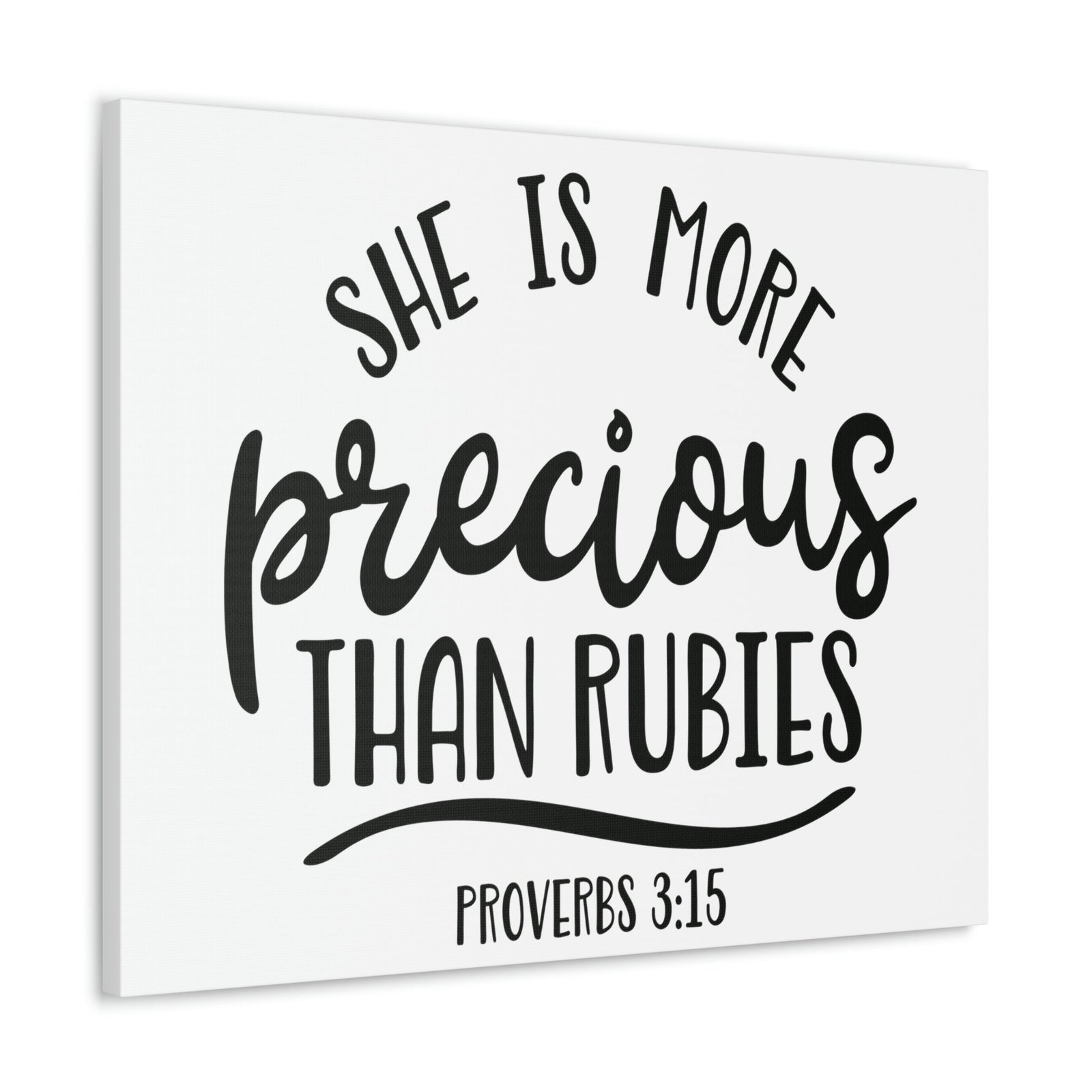 Scripture Walls Precious Than Rubies Proverbs 3:15 Cursive Christian Wall Art Bible Verse Print Ready to Hang Unframed-Express Your Love Gifts