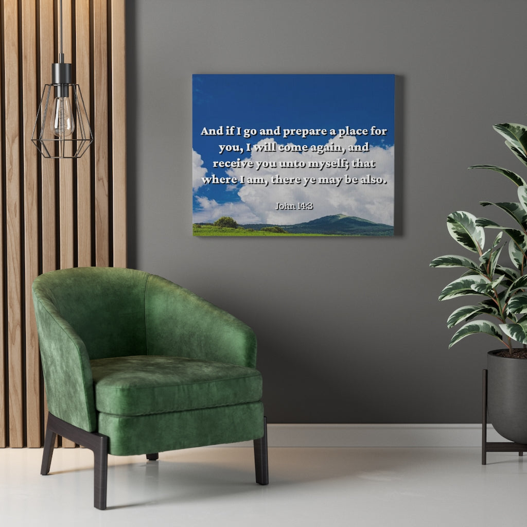Scripture Walls PrepAre A Place John 14:3 Bible Verse Canvas Christian Wall Art Ready to Hang Unframed-Express Your Love Gifts