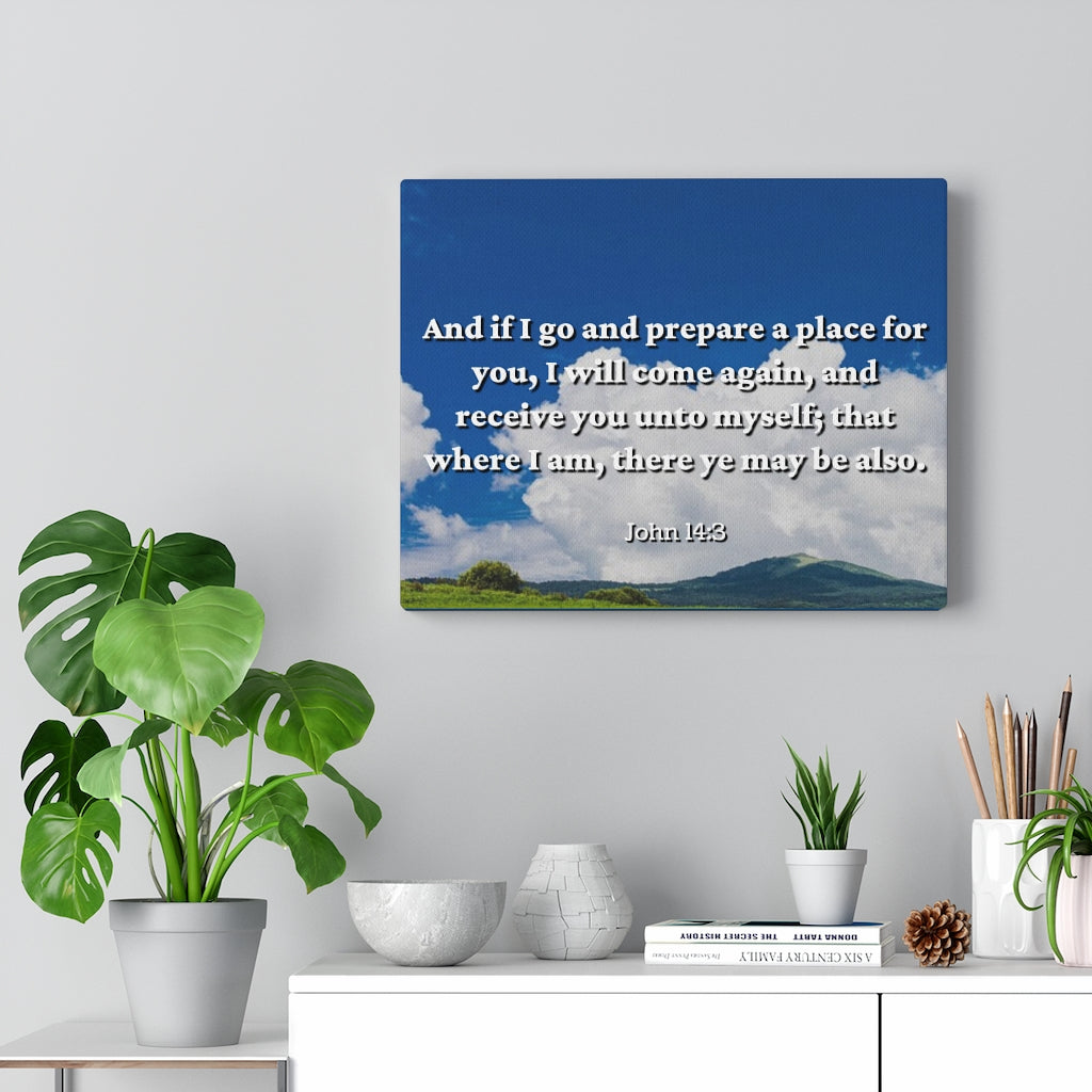 Scripture Walls PrepAre A Place John 14:3 Bible Verse Canvas Christian Wall Art Ready to Hang Unframed-Express Your Love Gifts