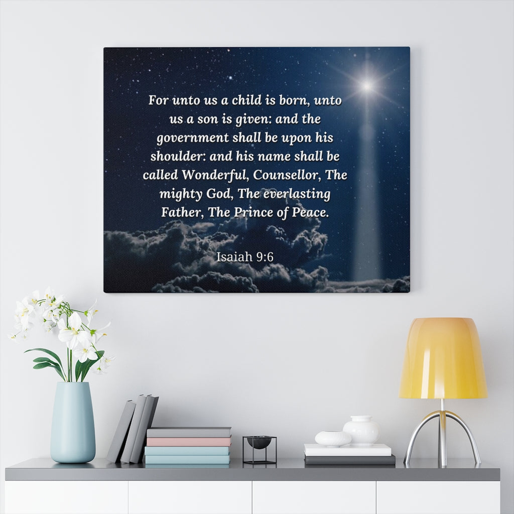 Scripture Walls Prince Of Peace Isaiah 9:6 Bible Verse Canvas Christian Wall Art Ready to Hang Unframed-Express Your Love Gifts