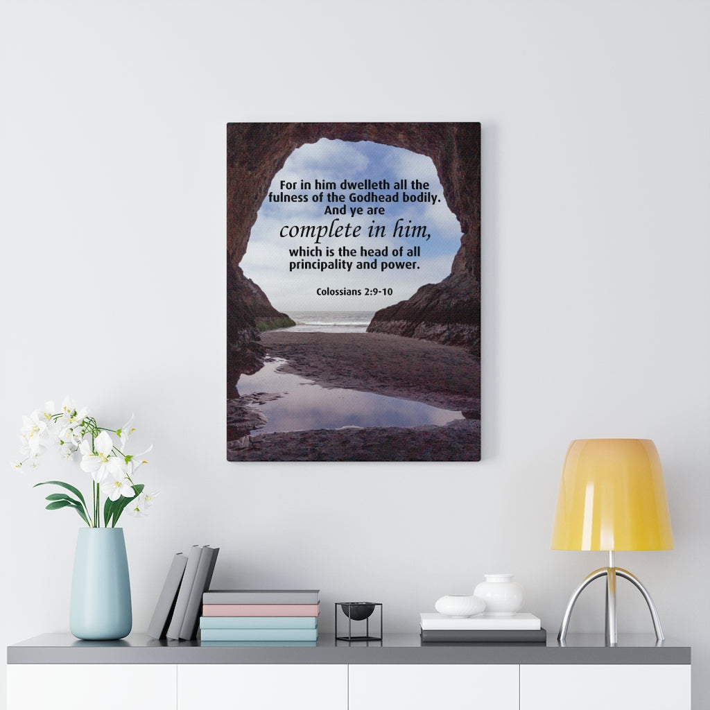 Scripture Walls Principality and Power Colossians 2:9-10 Bible Verse Canvas Christian Wall Art Ready to Hang Unframed-Express Your Love Gifts