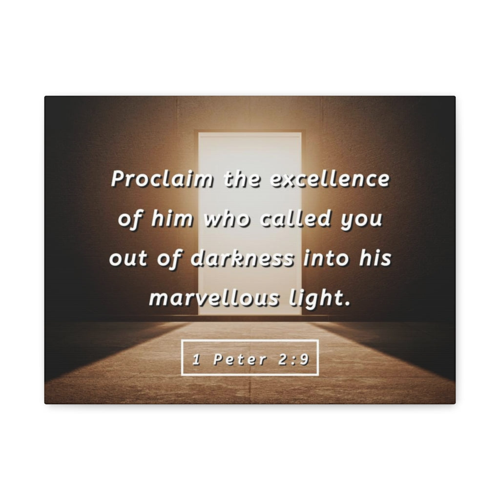 Scripture Walls Proclaim The Excellence 1 Peter 2:9 Bible Verse Canvas Christian Wall Art Ready to Hang Unframed-Express Your Love Gifts