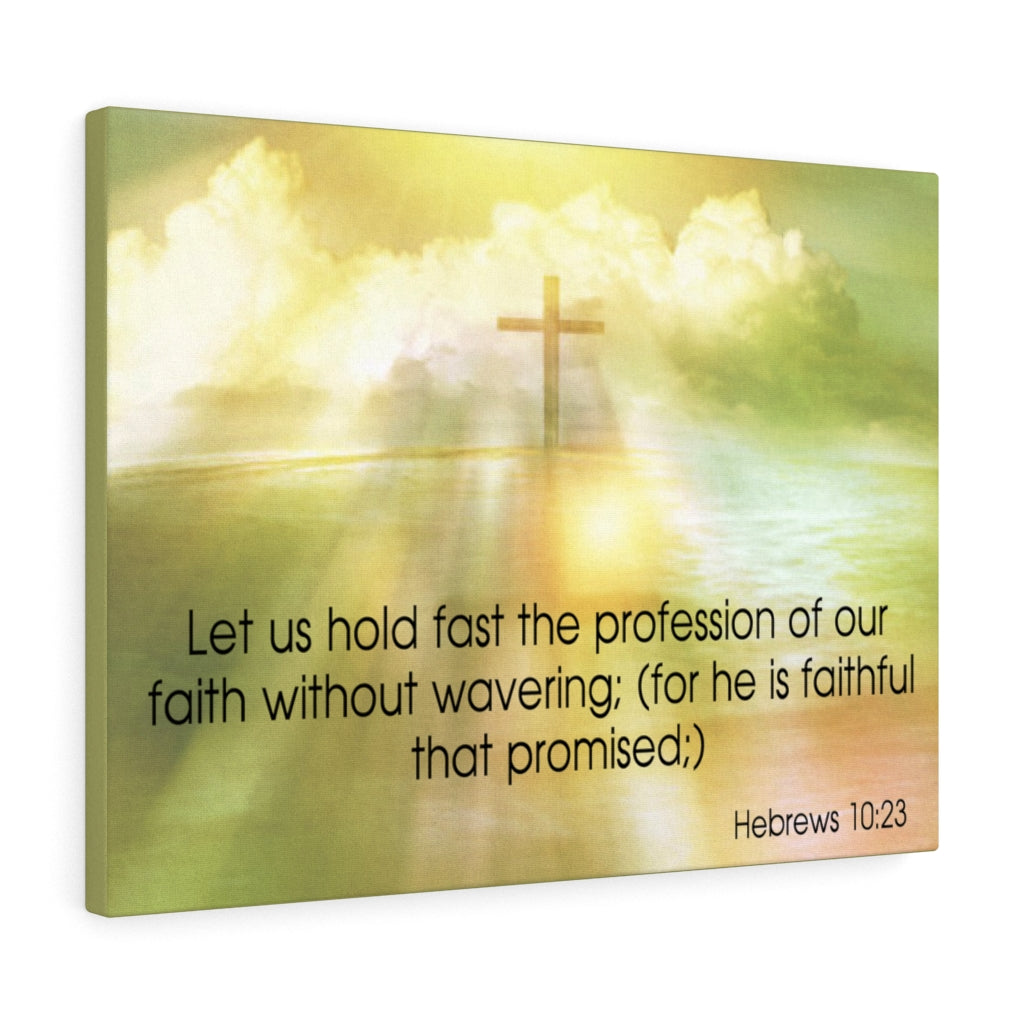 Scripture Walls Profession of Our Faith Hebrews 10:23 Bible Verse Canvas Christian Wall Art Ready to Hang Unframed-Express Your Love Gifts