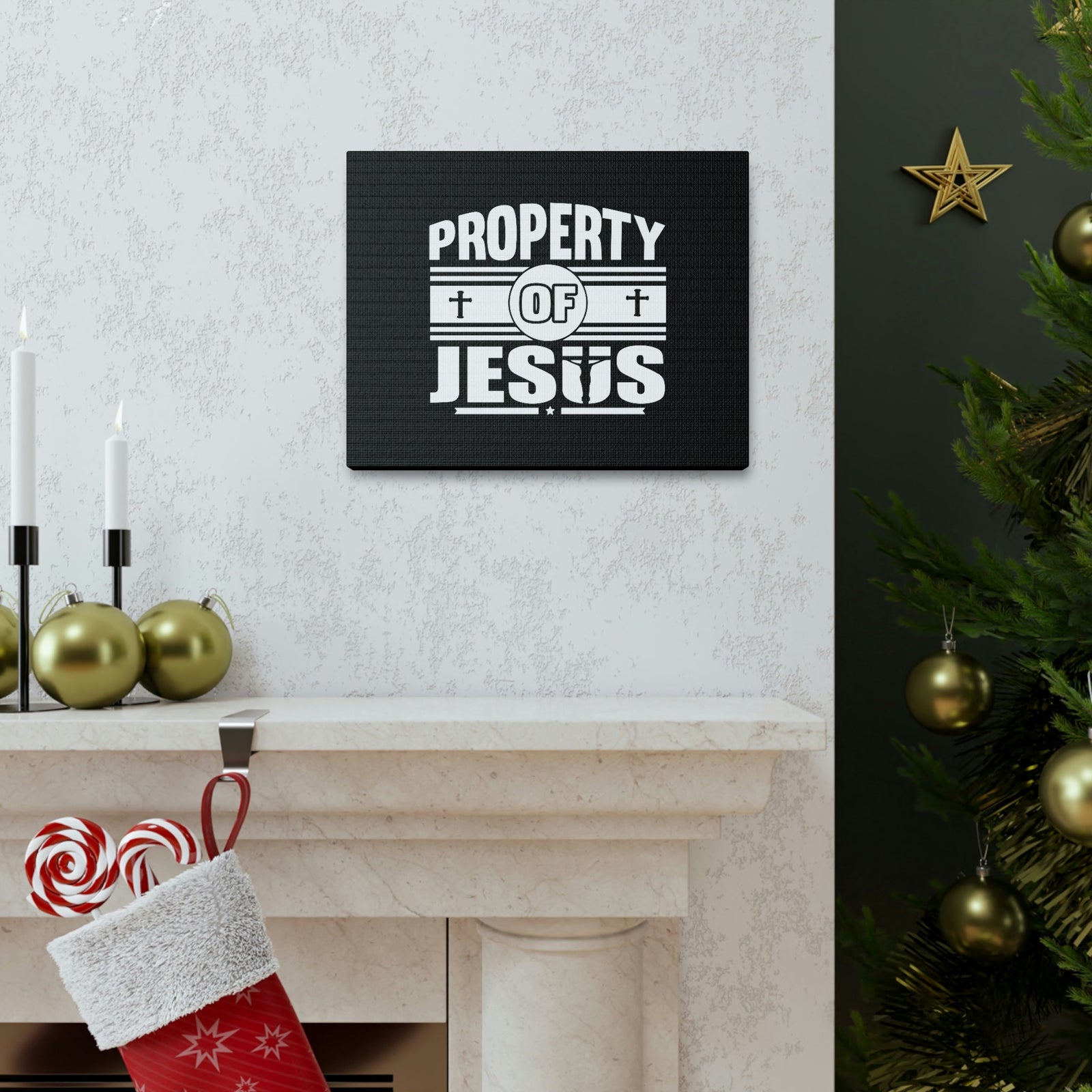 Scripture Walls Property Of Jesus 1 Corinthians 6:19 Cross Christian Wall Art Bible Verse Print Ready to Hang Unframed-Express Your Love Gifts