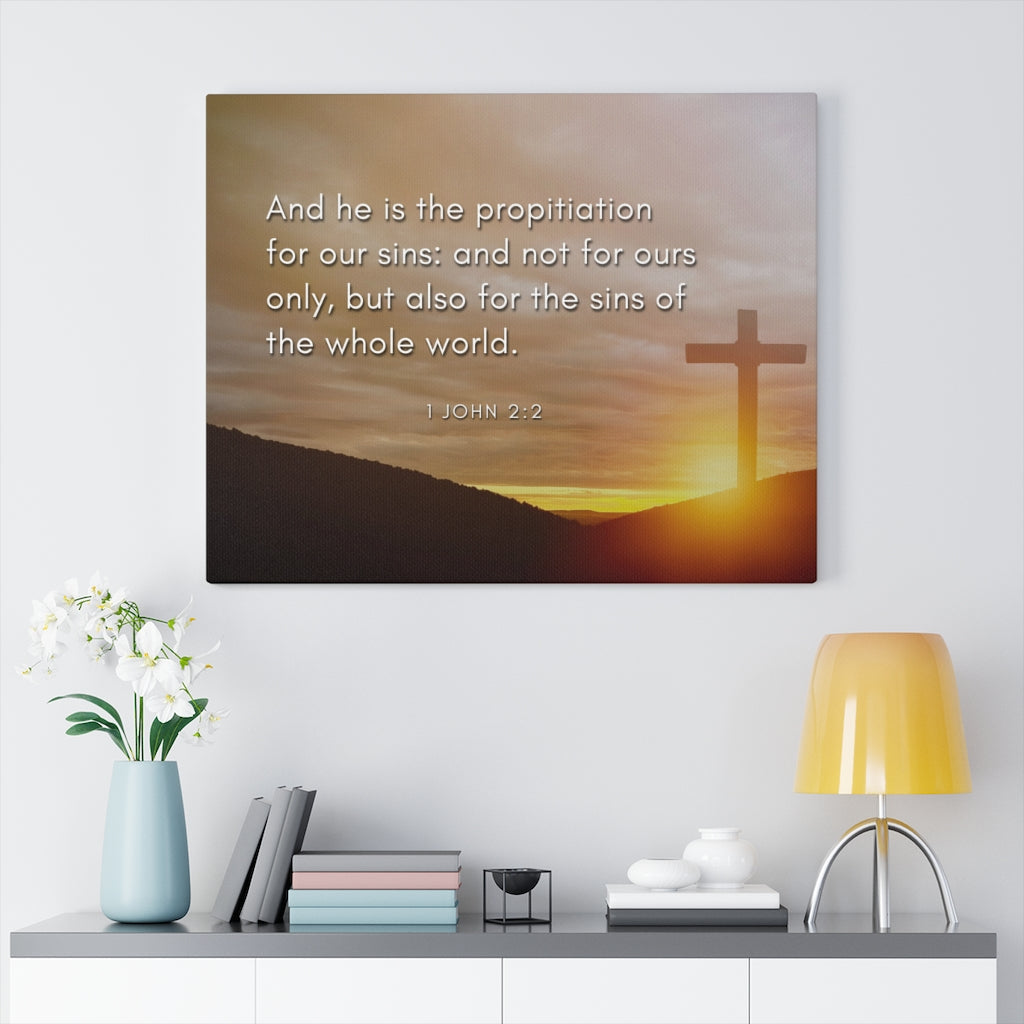 Scripture Walls Propitiation For Our Sins 1 John 2:2 Bible Verse Canvas Christian Wall Art Ready to Hang Unframed-Express Your Love Gifts