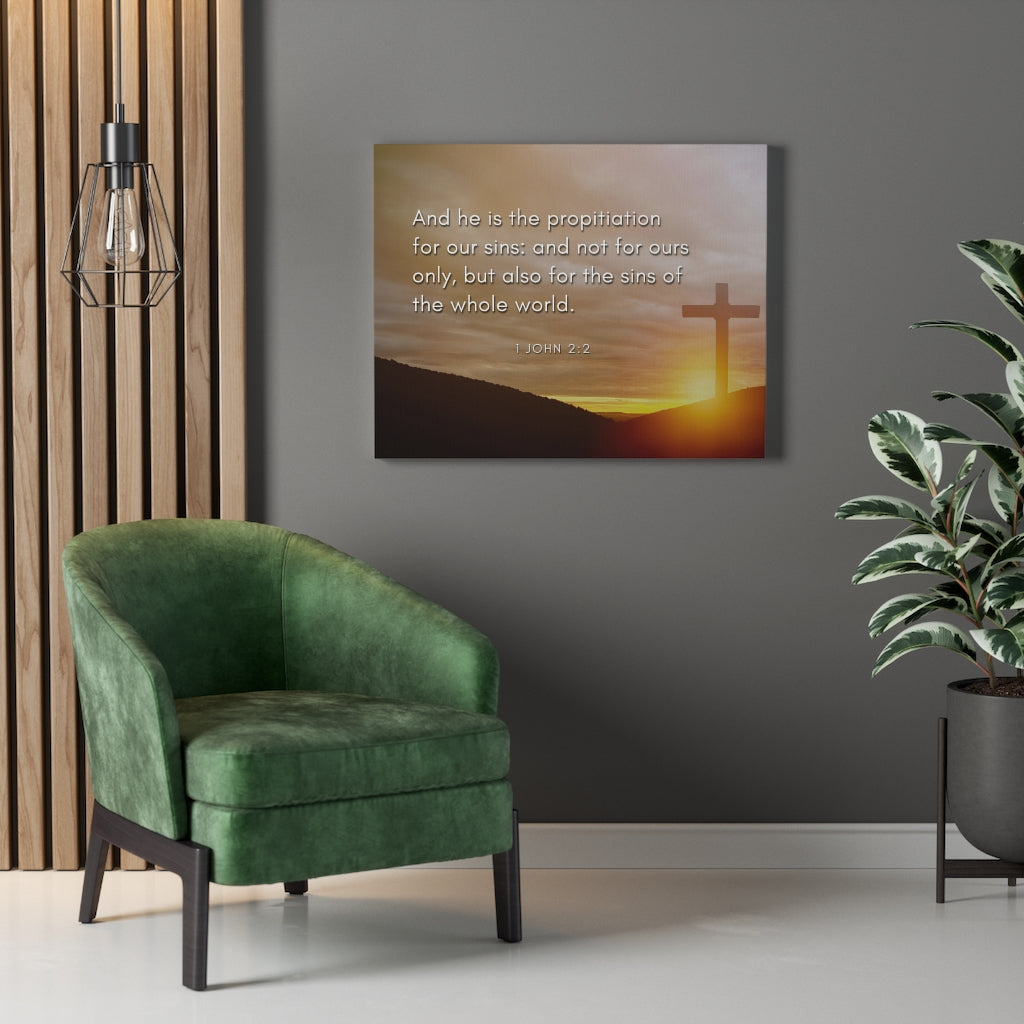 Scripture Walls Propitiation For Our Sins 1 John 2:2 Bible Verse Canvas Christian Wall Art Ready to Hang Unframed-Express Your Love Gifts