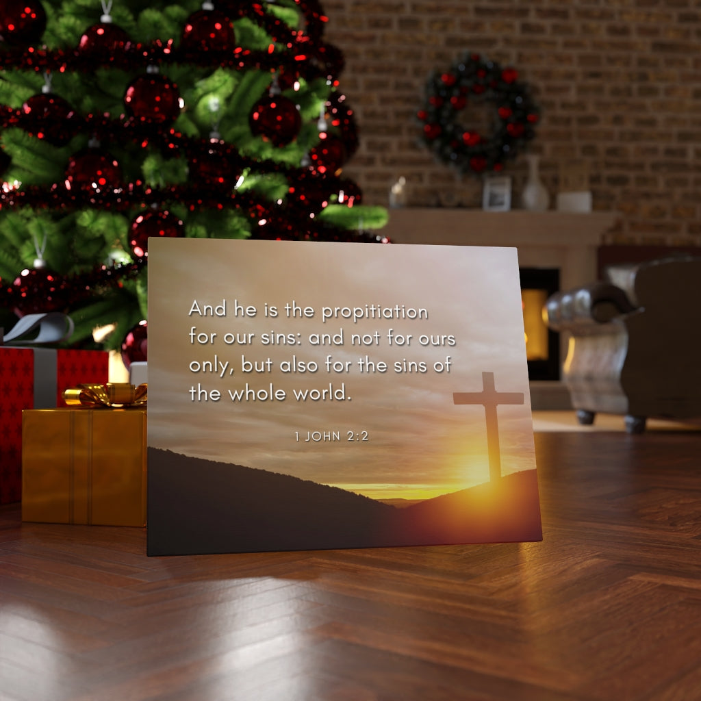 Scripture Walls Propitiation For Our Sins 1 John 2:2 Bible Verse Canvas Christian Wall Art Ready to Hang Unframed-Express Your Love Gifts