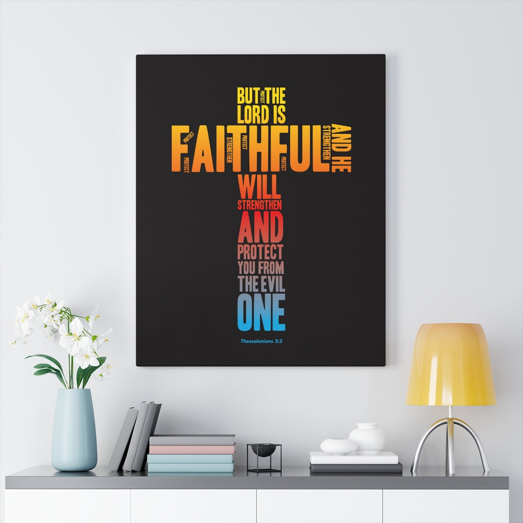 Scripture Walls Protect You From Evil Thessalonian 3:3 Bible Verse Canvas Christian Wall Art Ready to Hang Unframed-Express Your Love Gifts