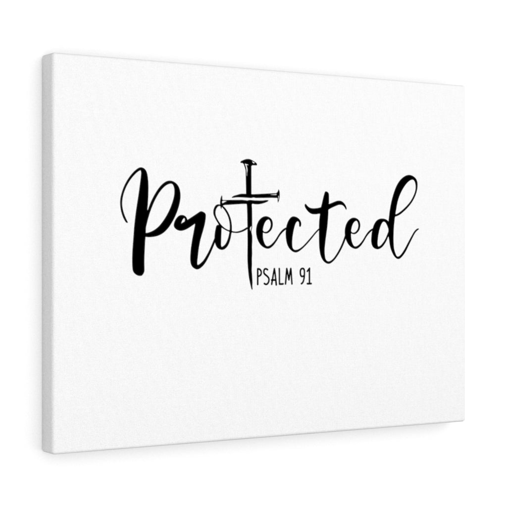 Scripture Walls Protected Cross Psalm 91 Bible Verse Canvas Christian Wall Art Ready to Hang Unframed-Express Your Love Gifts