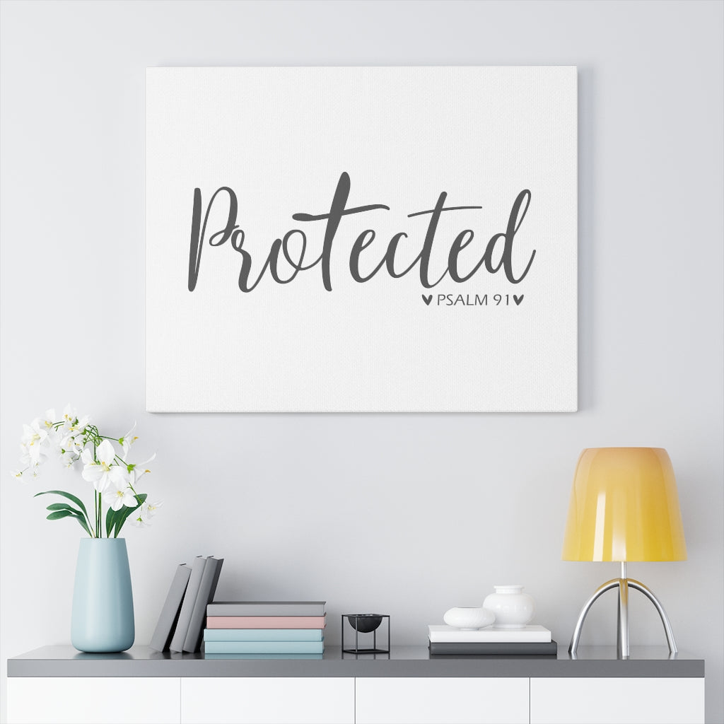 Scripture Walls Protected Psalm 91 Bible Verse Canvas Christian Wall Art Ready to Hang Unframed-Express Your Love Gifts