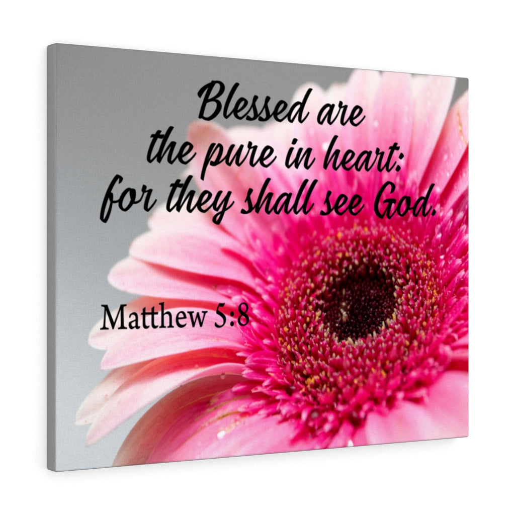 Scripture Walls Pure in Heart Matthew 5:8 Bible Verse Canvas Christian Wall Art Ready to Hang Unframed-Express Your Love Gifts