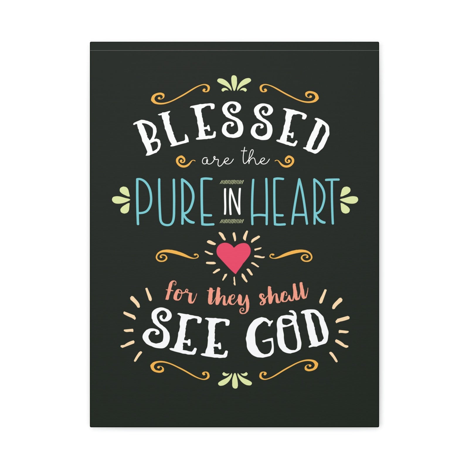 Scripture Walls Pure In Heart Matthew 5:8 Dark Christian Wall Art Bible Verse Print Ready to Hang Unframed-Express Your Love Gifts