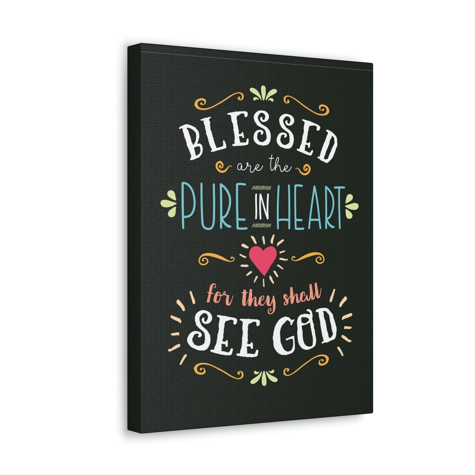 Scripture Walls Pure In Heart Matthew 5:8 Dark Christian Wall Art Bible Verse Print Ready to Hang Unframed-Express Your Love Gifts