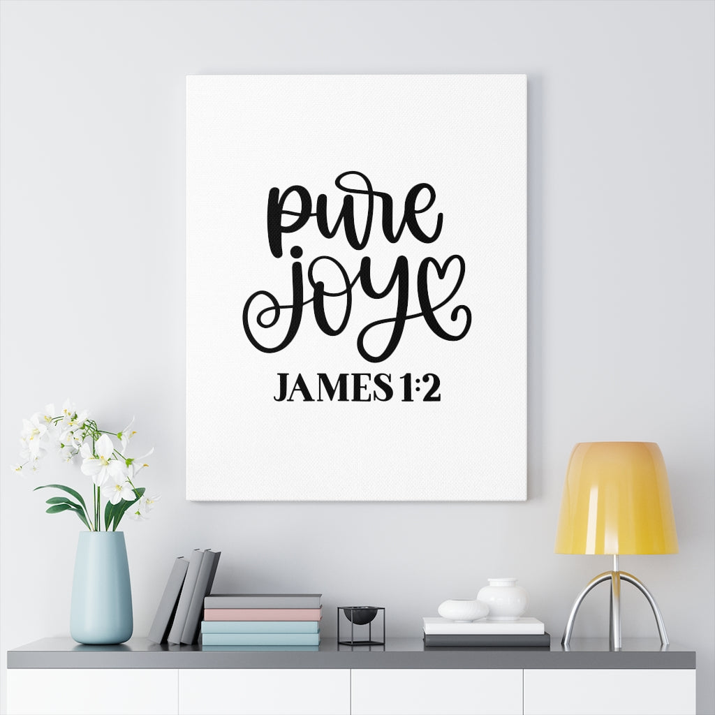 Scripture Walls Pure Joy James 1:2 Bible Verse Canvas Christian Wall Art Ready to Hang Unframed-Express Your Love Gifts