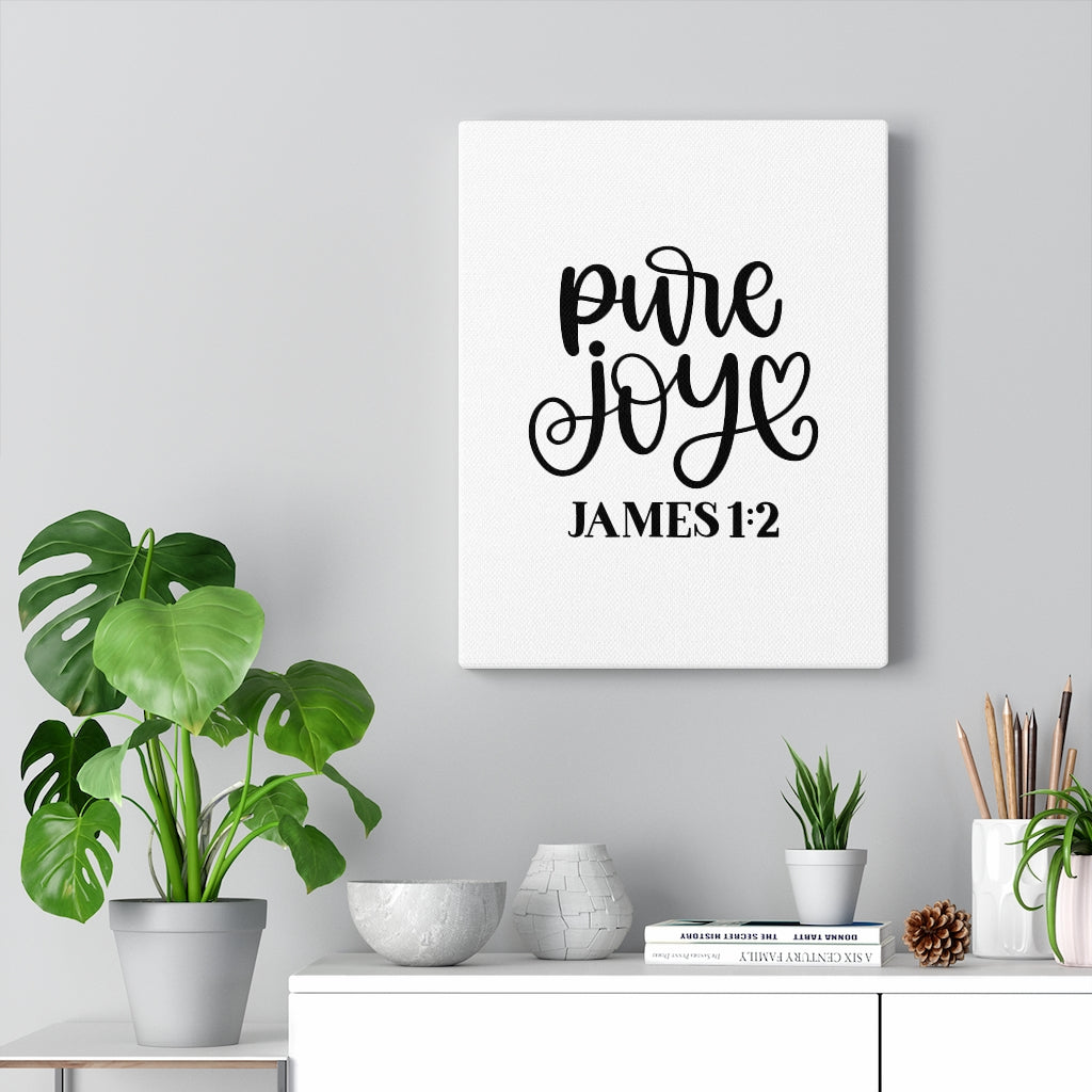 Scripture Walls Pure Joy James 1:2 Bible Verse Canvas Christian Wall Art Ready to Hang Unframed-Express Your Love Gifts