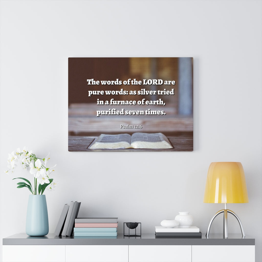 Scripture Walls Pure Words Psalm 12:6 Bible Verse Canvas Christian Wall Art Ready to Hang Unframed-Express Your Love Gifts