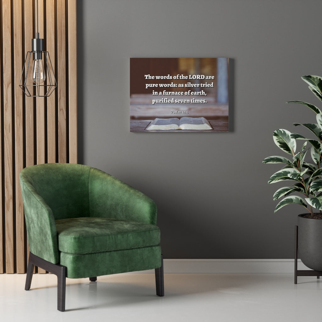 Scripture Walls Pure Words Psalm 12:6 Bible Verse Canvas Christian Wall Art Ready to Hang Unframed-Express Your Love Gifts